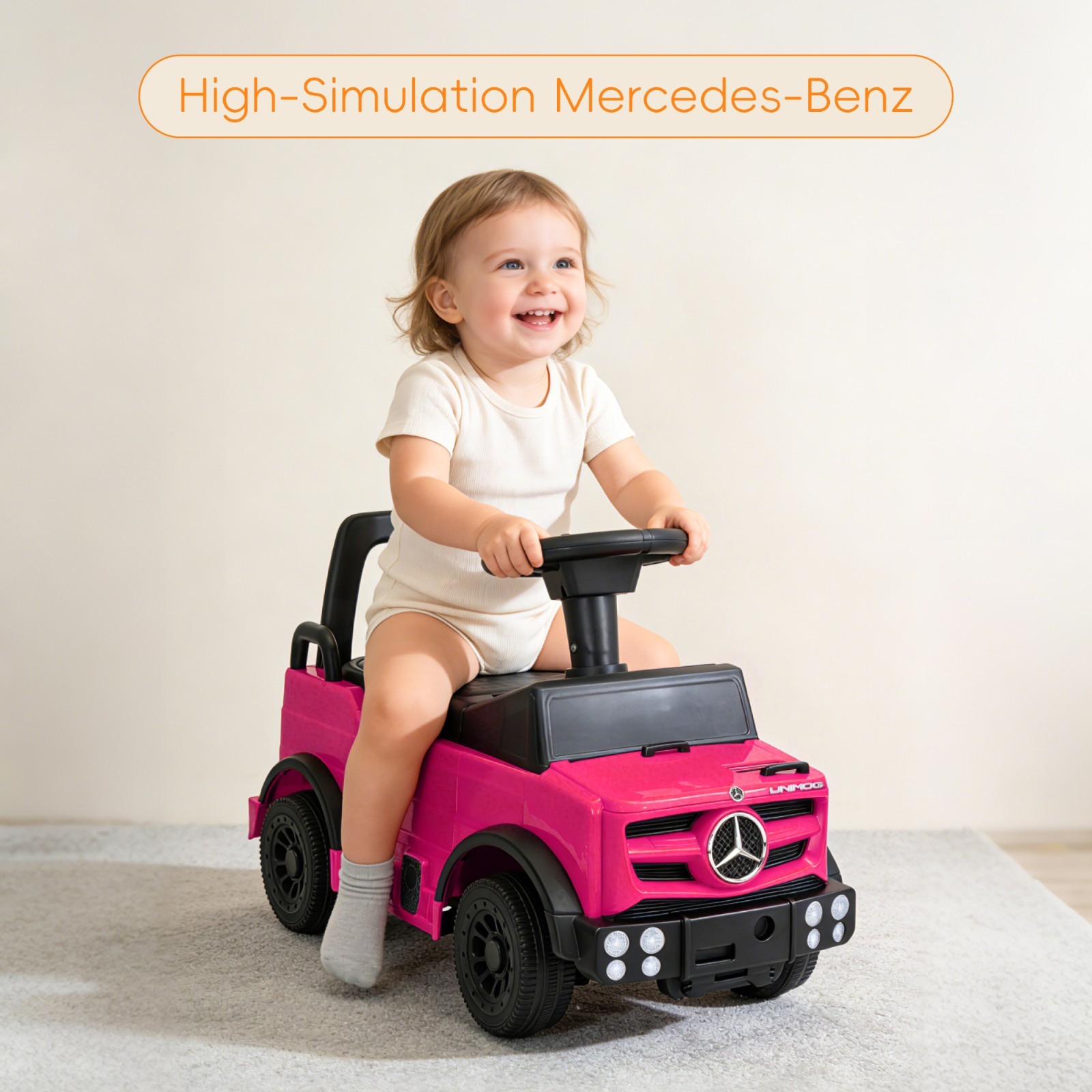 Kids Ride On Cars Outdoor Stroller Mercedes Licensed Wagon Push Car for Age 1-3