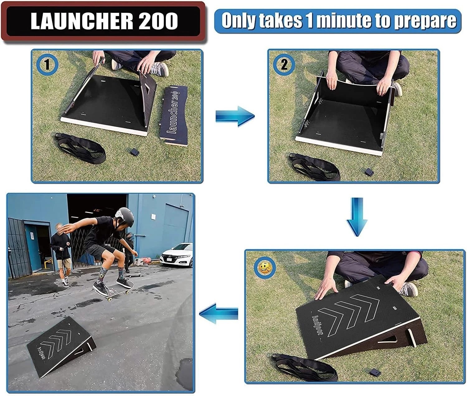 Kids Jumping Ramp for Skateboard, Bike, Scooter, BMX, RC Car and Dirt Bike, 2…