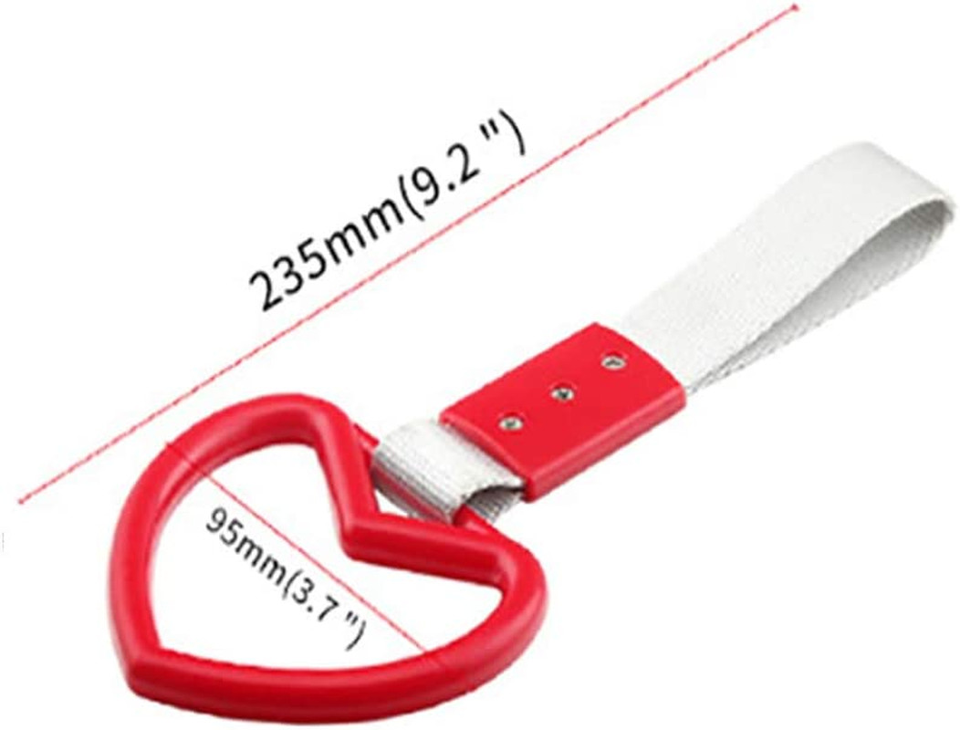 1 PC Heart JDM Tsurikawa Hang Ring Subway Train Bus Handle Hand Strap Drift For