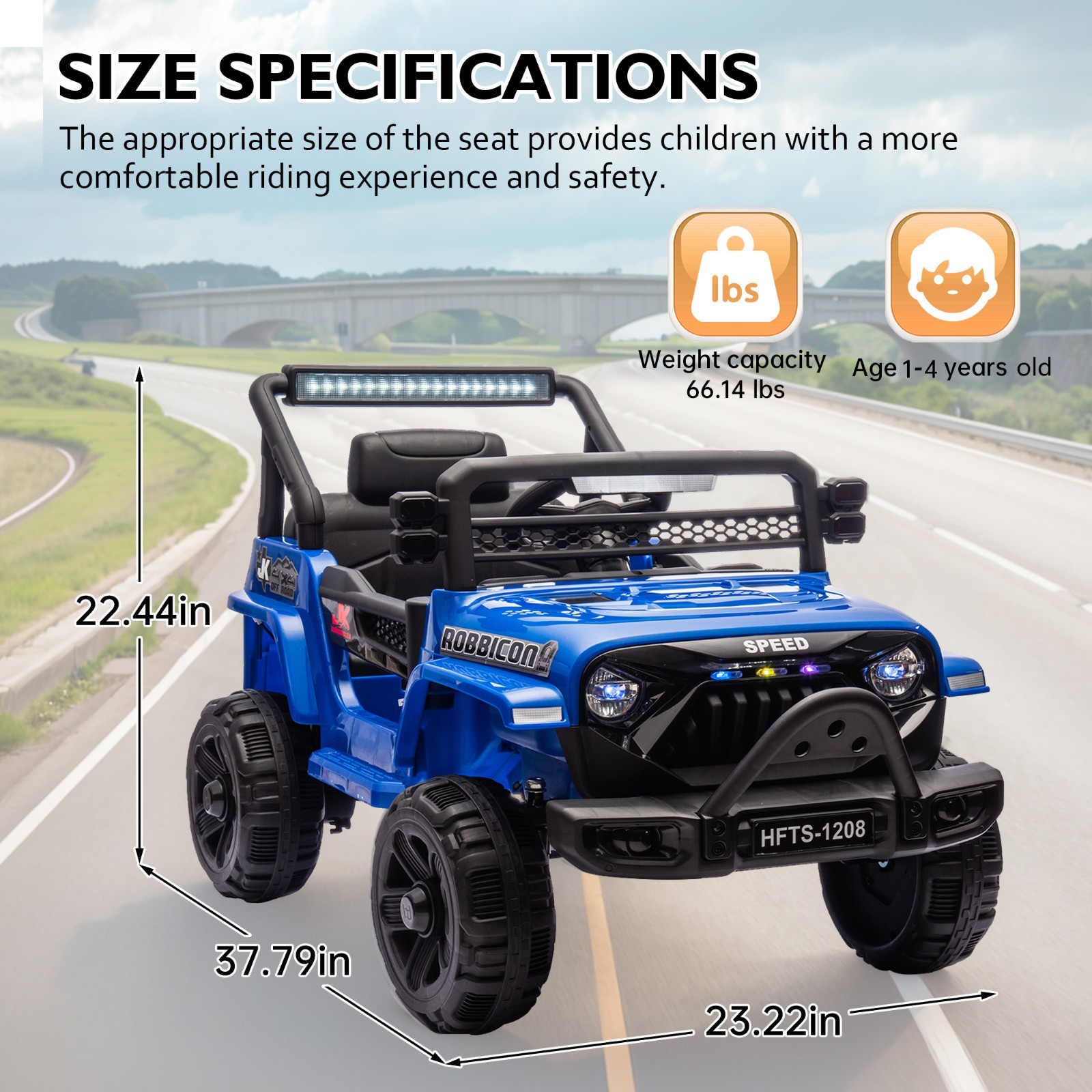 12V Electric Car Ride On Truck for Kids w/ Remote, Powered Wheels Toys, Blue
