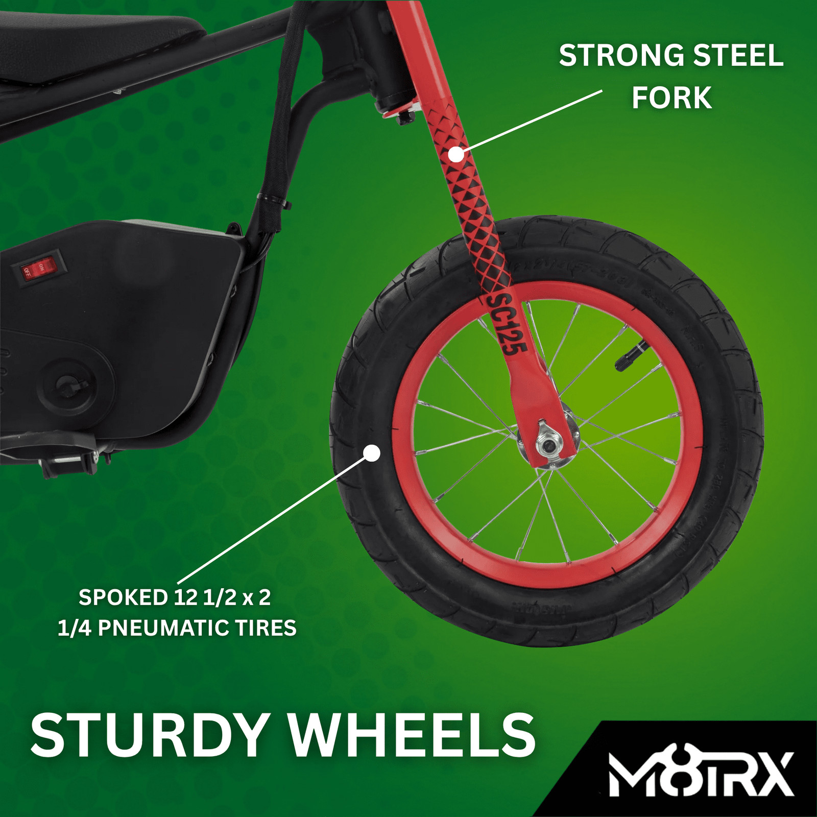 M8TRX Sports Electric Kids Street Cruiser Ride On Bike, Red, 8 MPH FREE SHIPPING