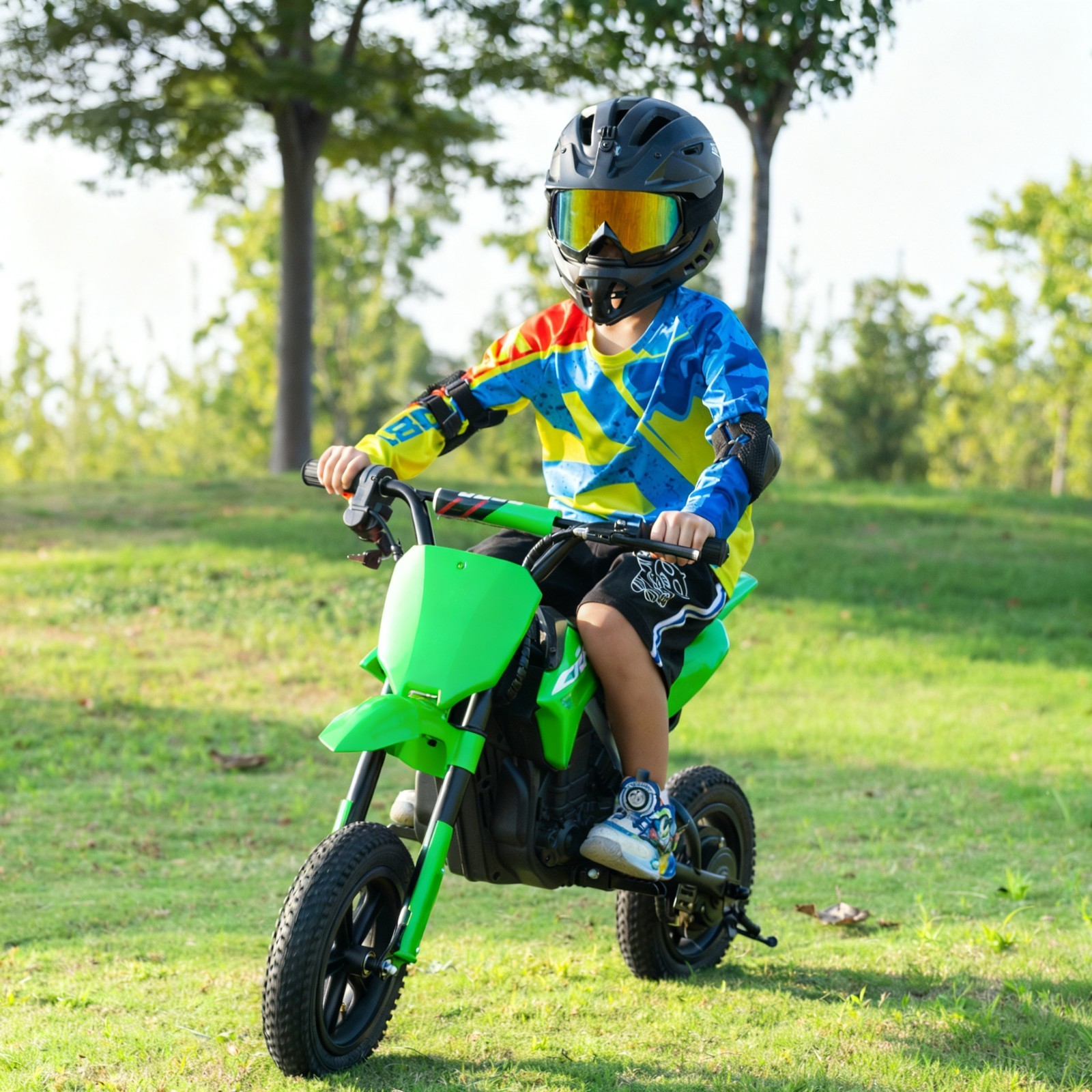 24V Kids Electric Dirt Bike Battery Motorcycle 12mph Pneumatic Tires+Drum Brakes