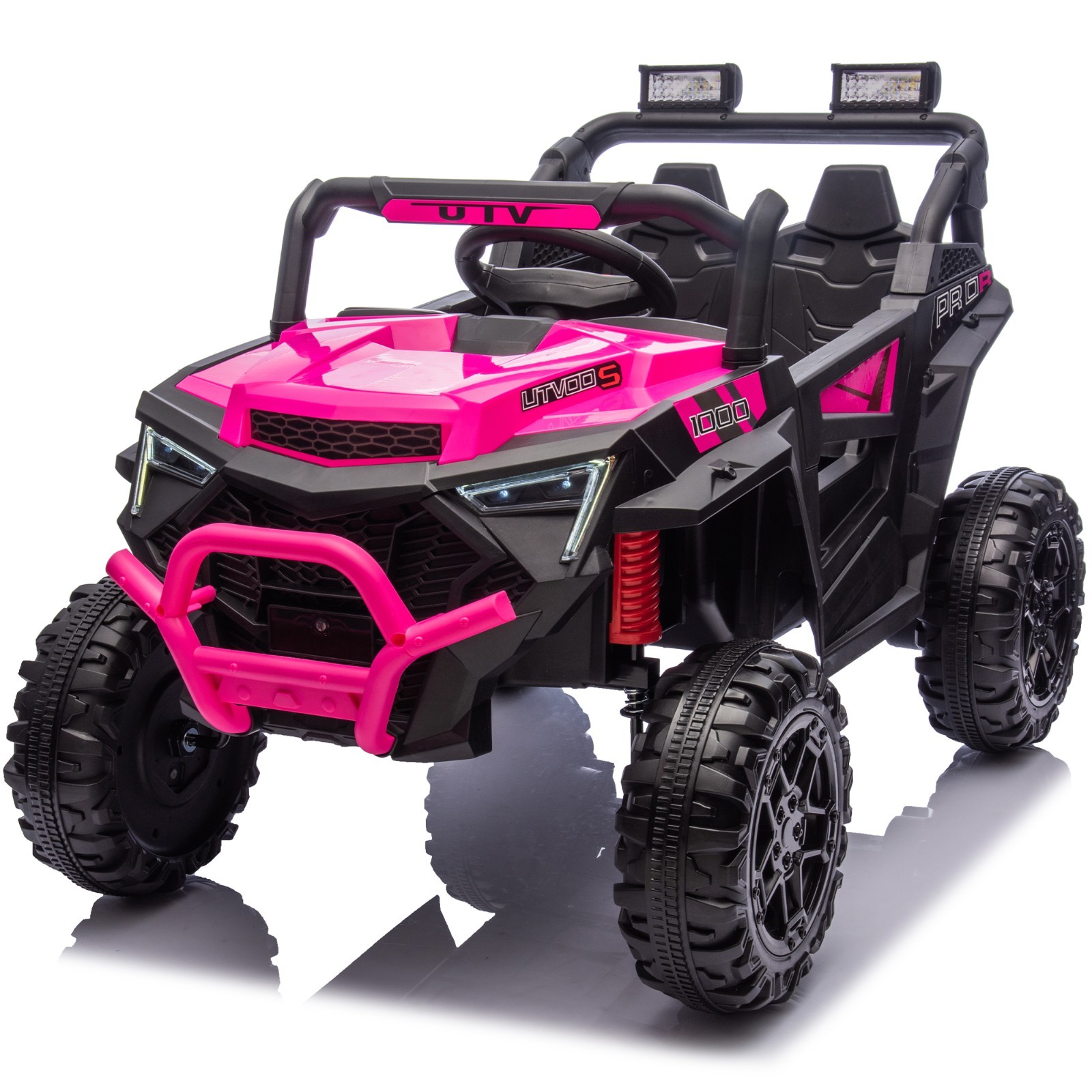 24V Kids Electric UTV w/ Parent Remote, 4-Wheel Suspension, Bluetooth