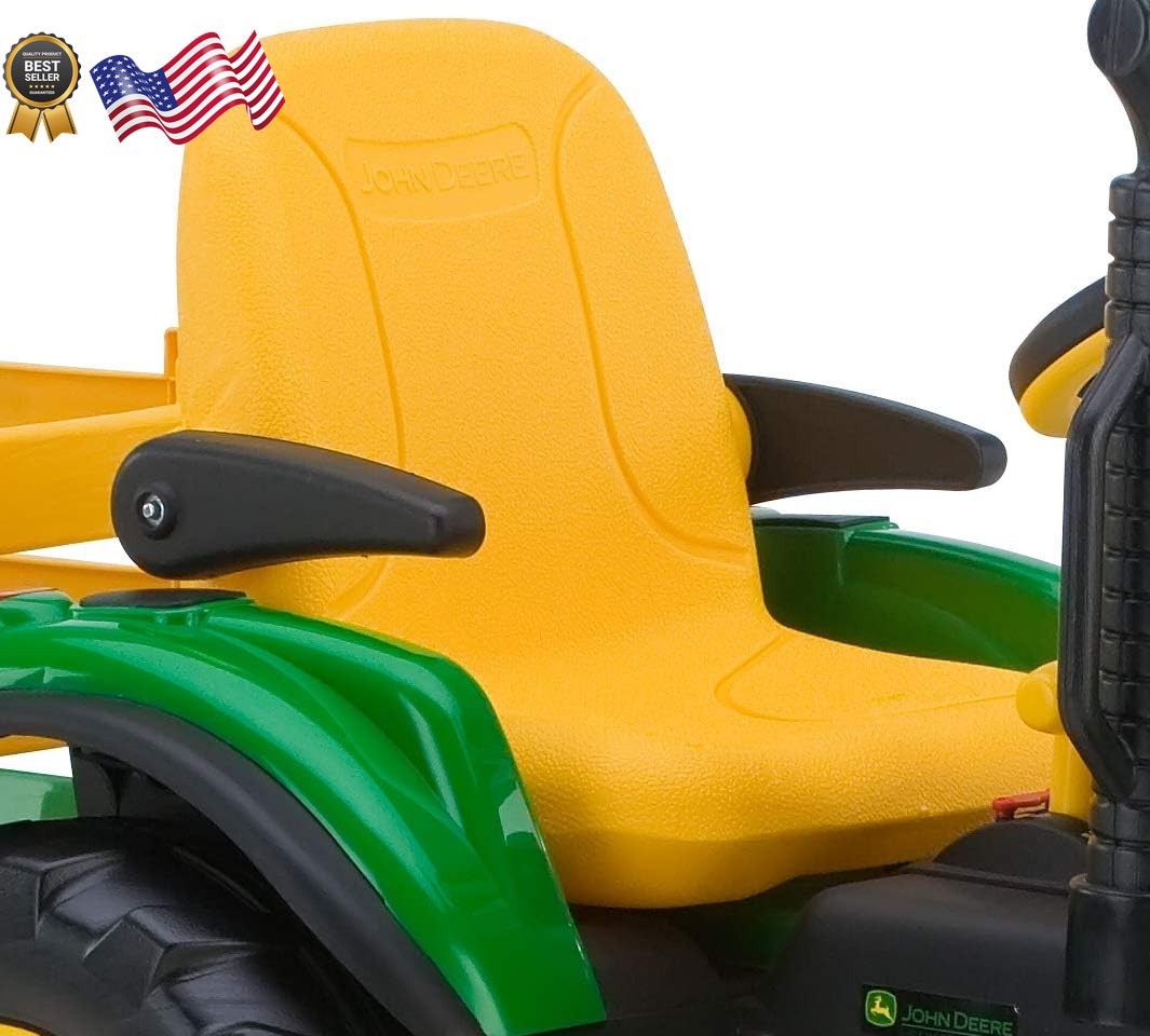 Peg Perego John Deere12 Volt Multi-Speed Ride on Ground Force Tractor & Trailer