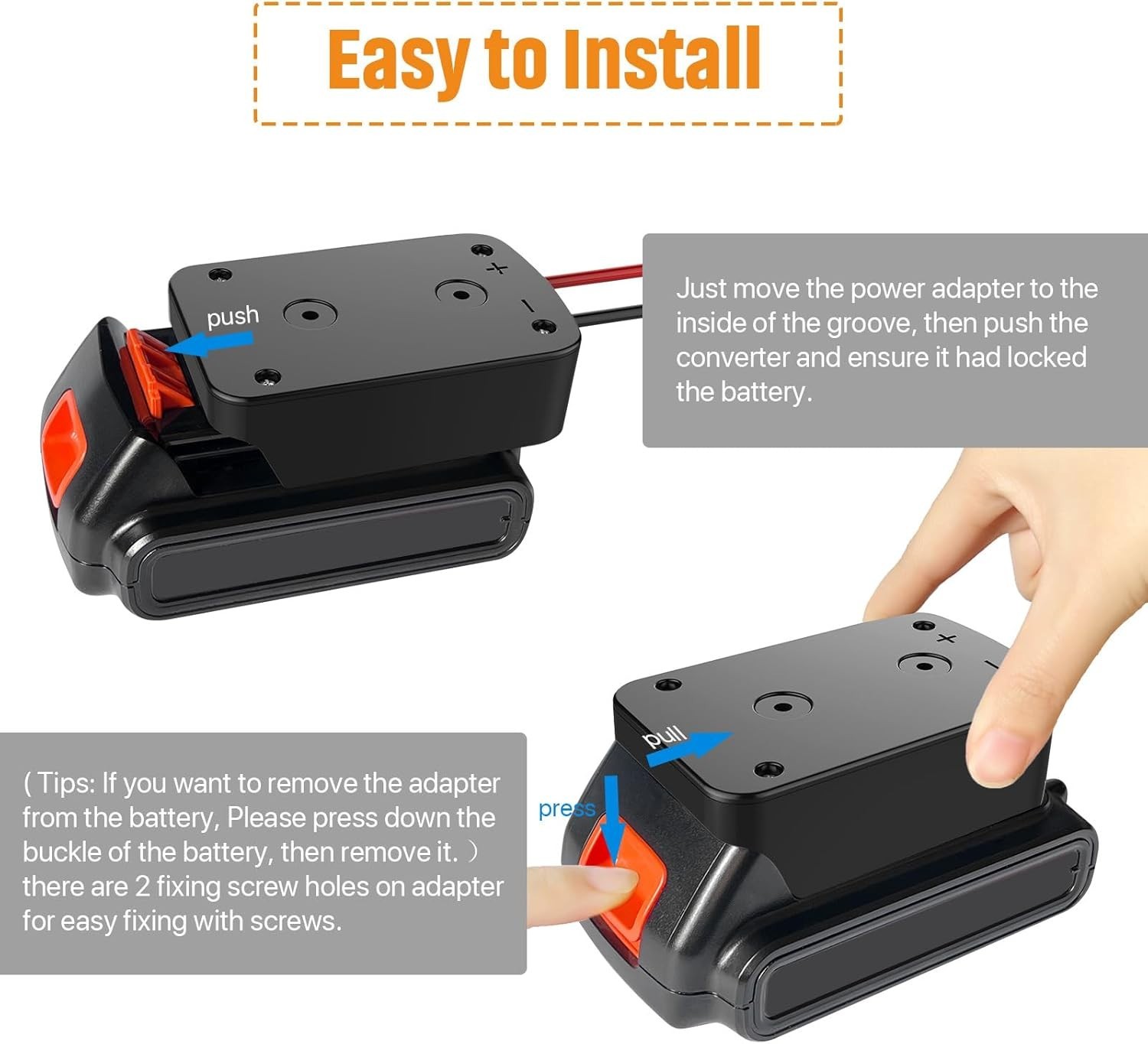 Secure Power Wheel Battery Adapter – Easy Install with Fuse & Switch Included