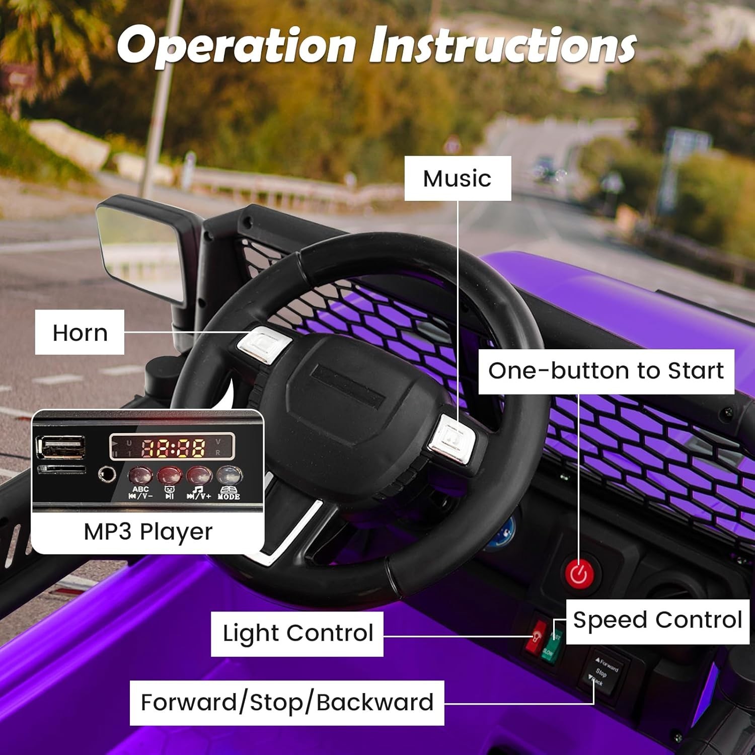 Stylish 12V Electric Ride On Truck for Kids – Remote Control & Spring Suspension