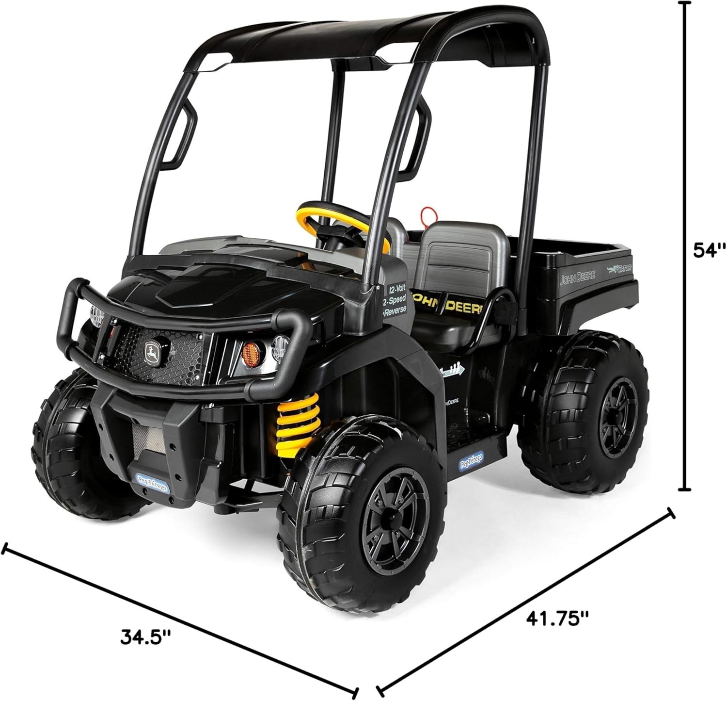 Peg Perego John Deere Gator XUV Midnight Black 12V Battery-Powered Ride-on