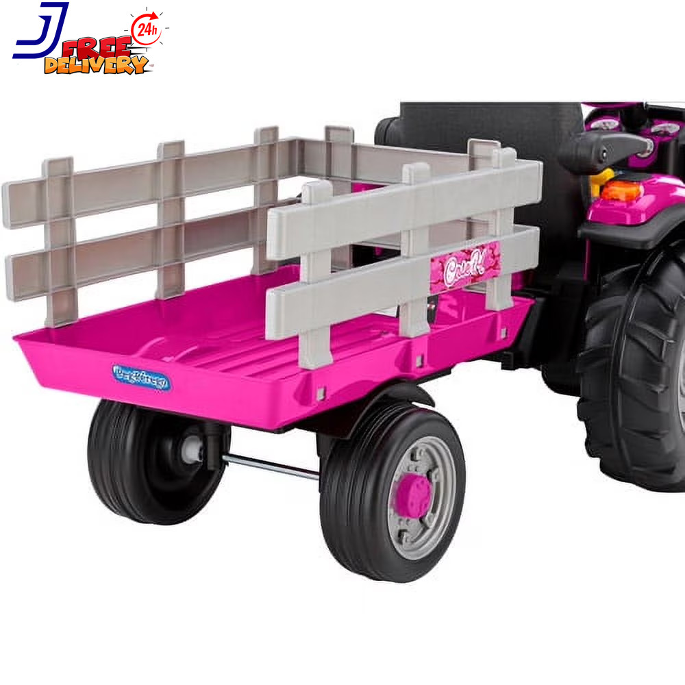Case IH Magnum Tractor and Trailer Girls’ 12 Volt Battery Powered Ride On Pink