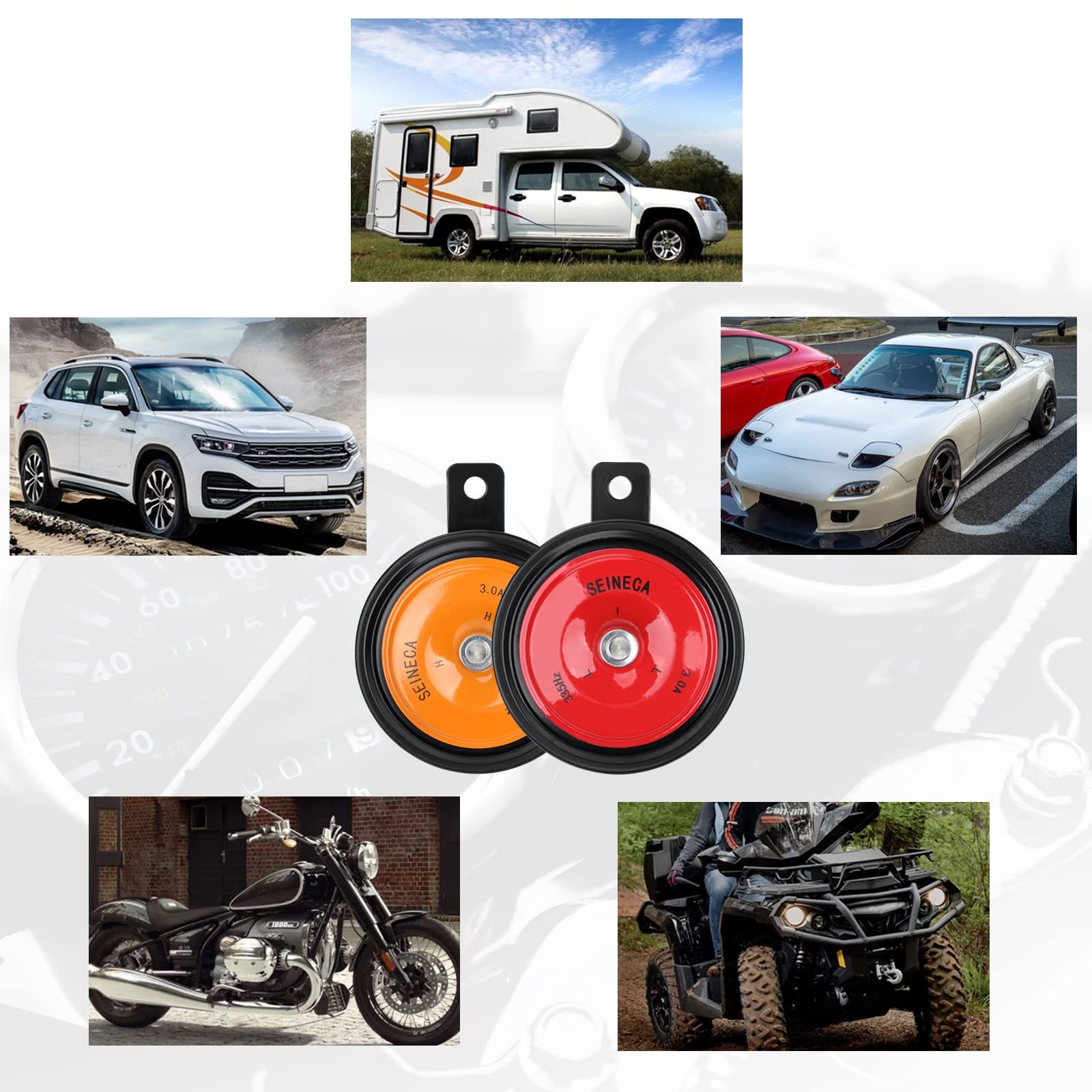 Car Horn 12V Universal Electric Horns, Motorcycle Horns Loud kit 125db Waterp…