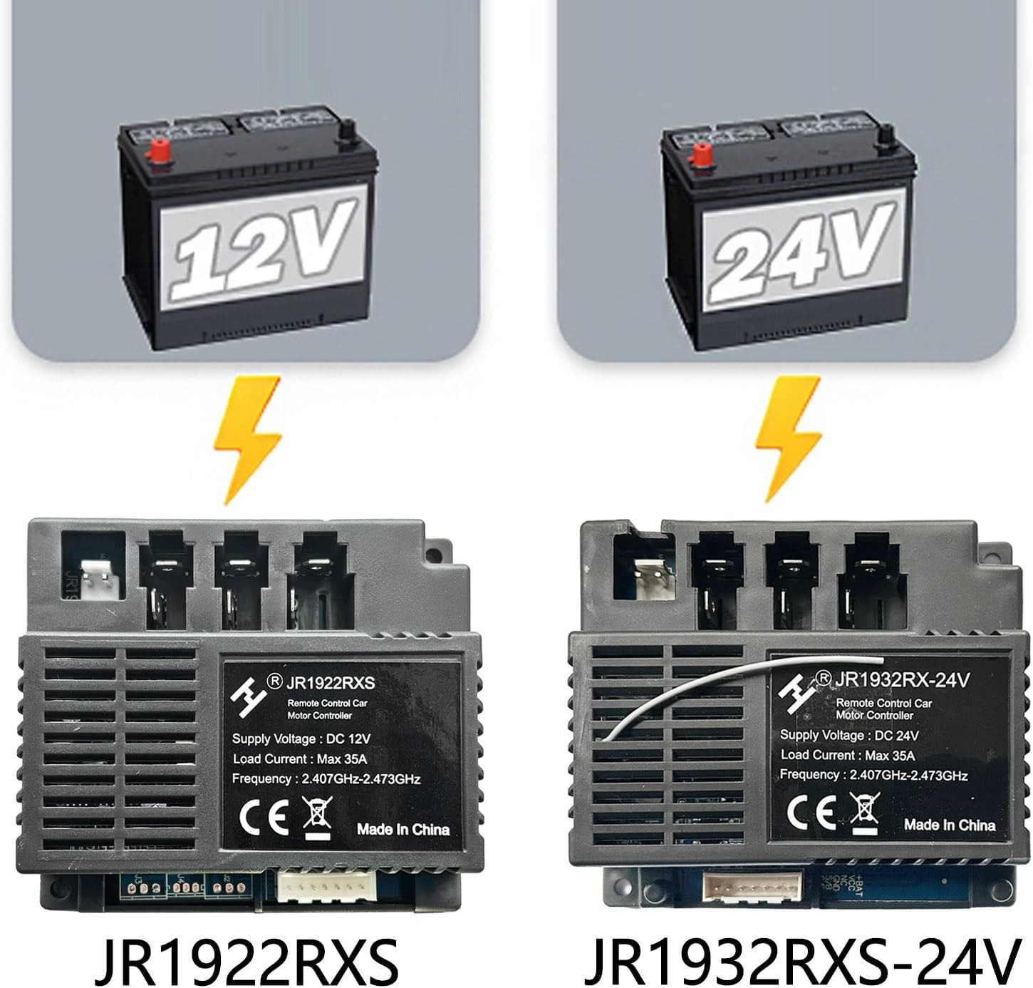 JR1932RX-24V Power Wheels Control Box with Remote Control,24Volt High Power Rece