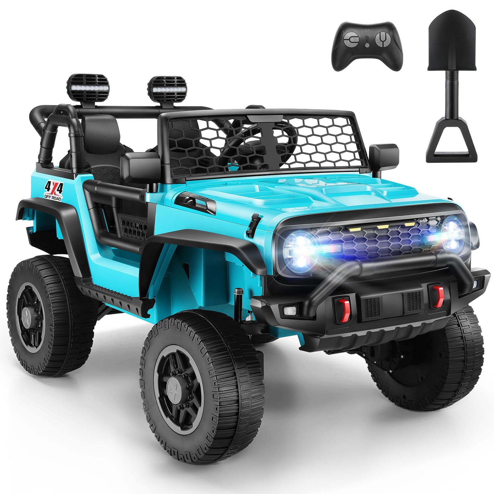 24V Kids Car Toy Ride on Truck Power Wheels w/Remote 2.4G Bluetooth LED Lights-