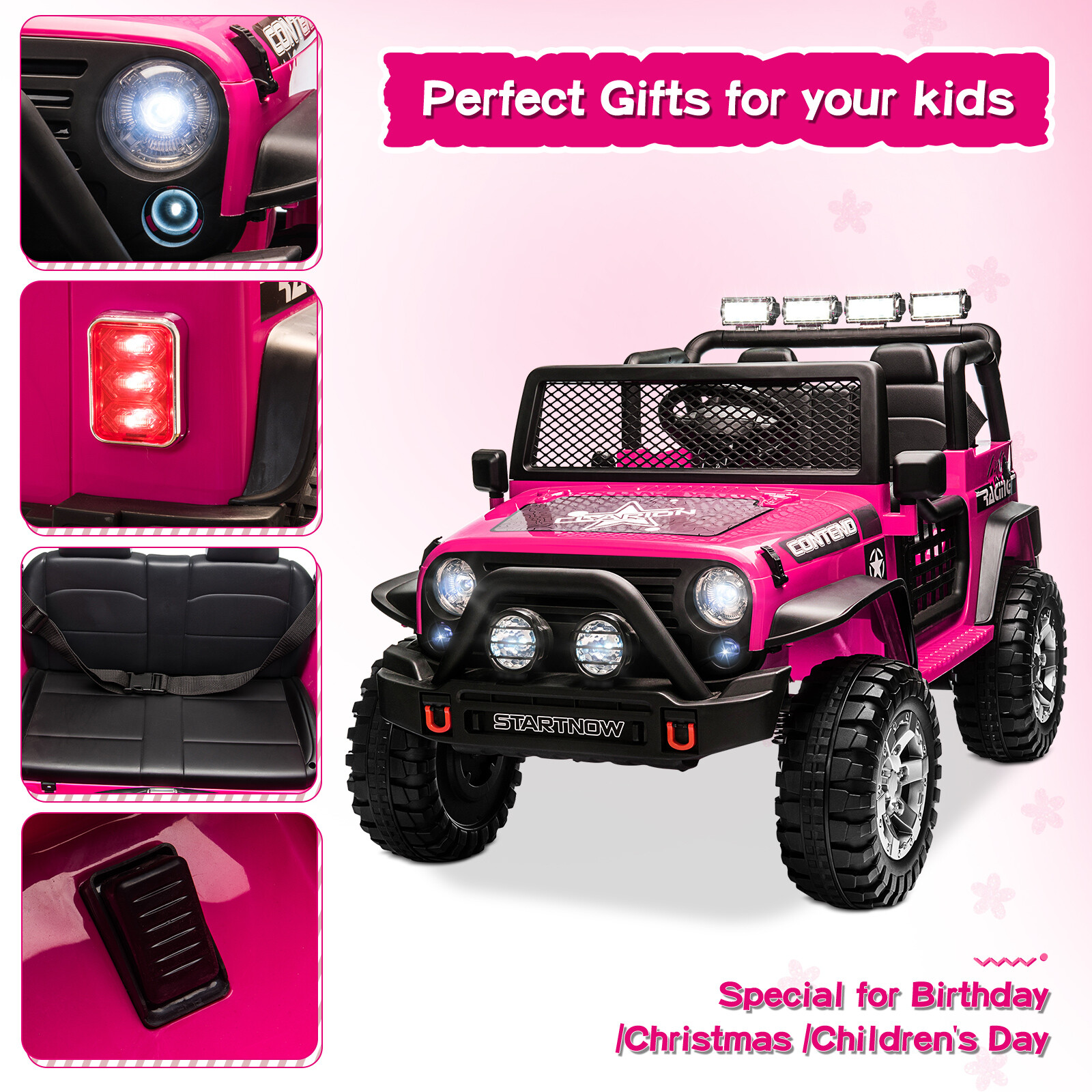 12V Electric Battery Kids Ride On Car Toy Jeep 2 Seater w/ Remote Control + MP3