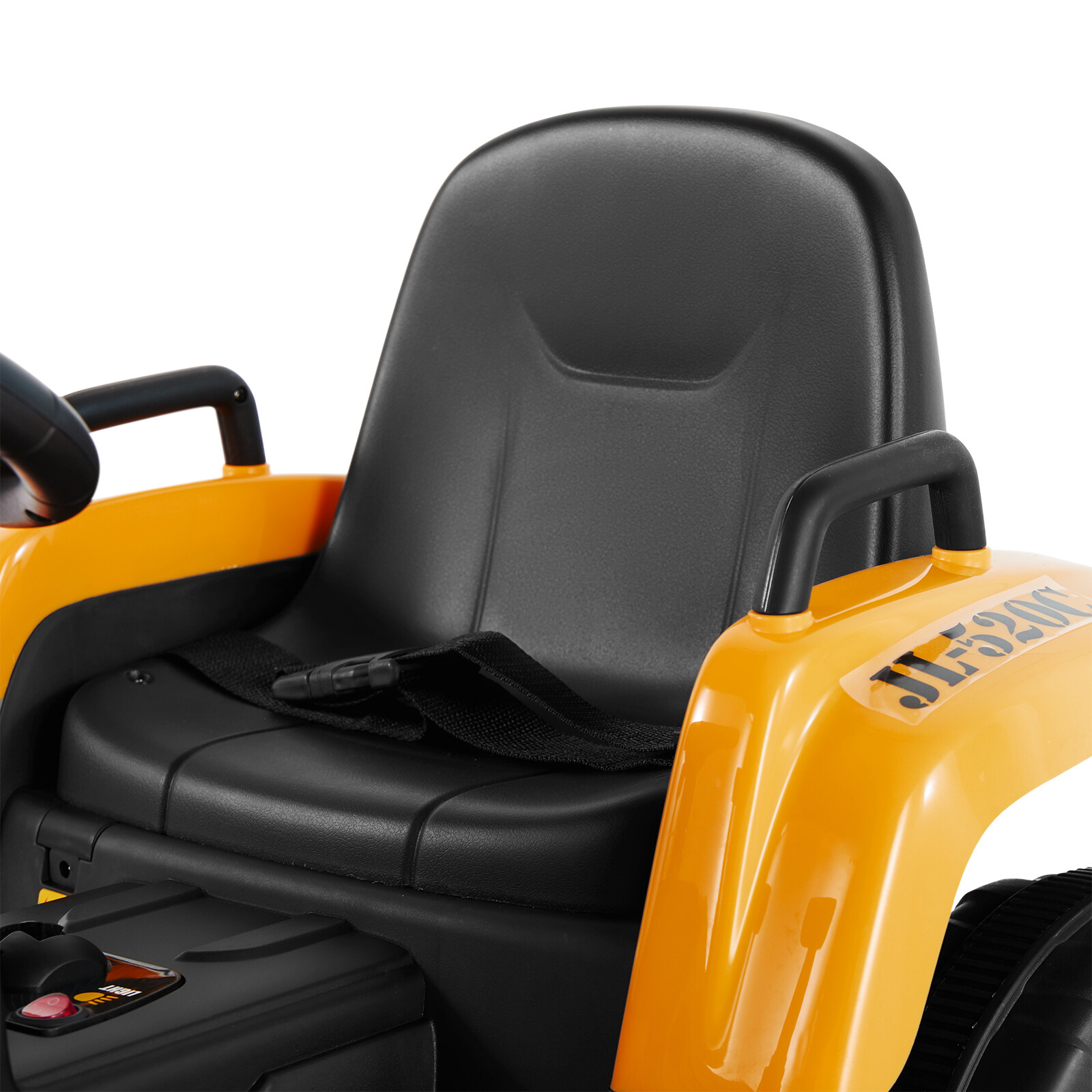 12V Electric Ride On Excavator Digger 3 Speeds Bluetooth Music Light w/RC Yellow