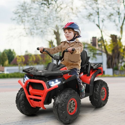 12 V Kids Electric 4-Wheeler ATV Quad with MP3 and LED Lights-Red – Color: Red