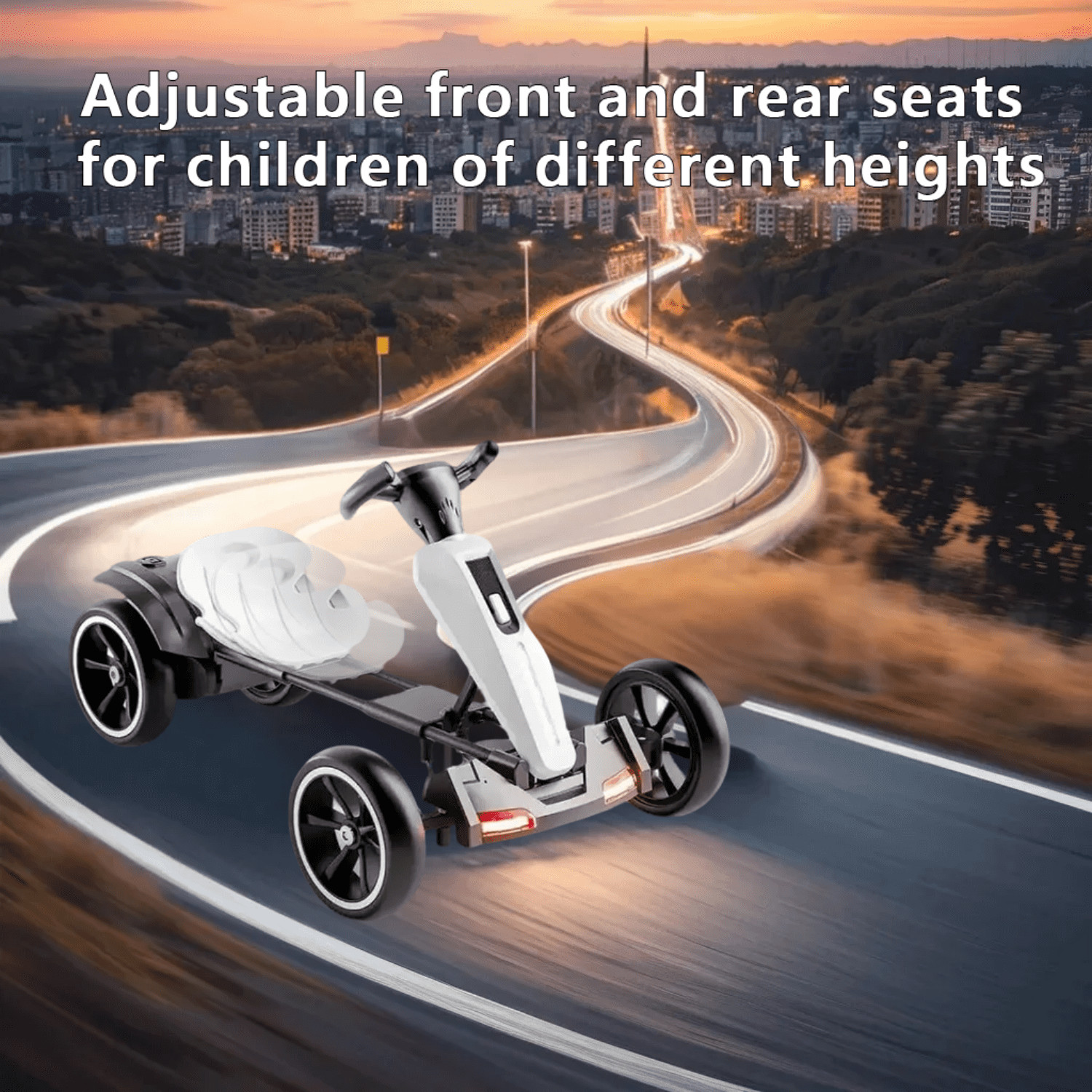 12V Electric Pedal Go Kart Ride on Toy for Kids 3-8 Years 400W*2 Motors 5 MPH