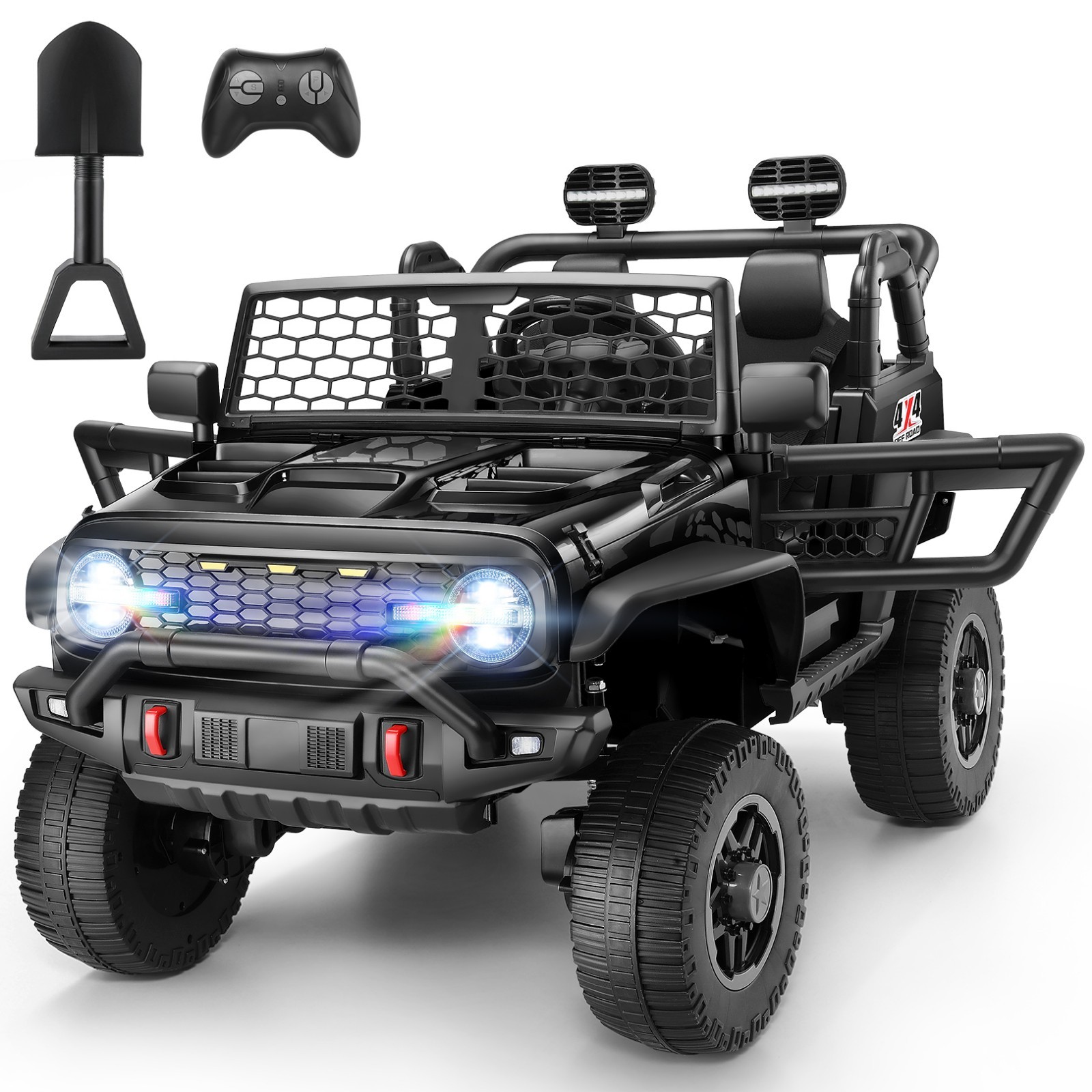24V Kids Car Toy Ride on Truck Power Wheels w/Remote 2.4G Bluetooth LED Lights-