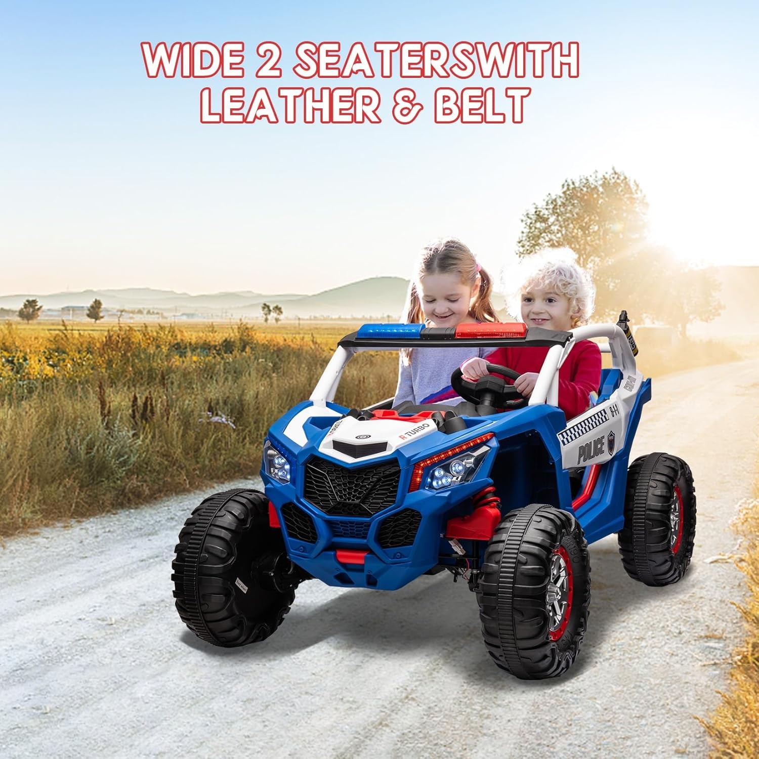 24V 2-Seater 4WD Kids Truck 300W Power with Remote, Spring Suspension Multicolor