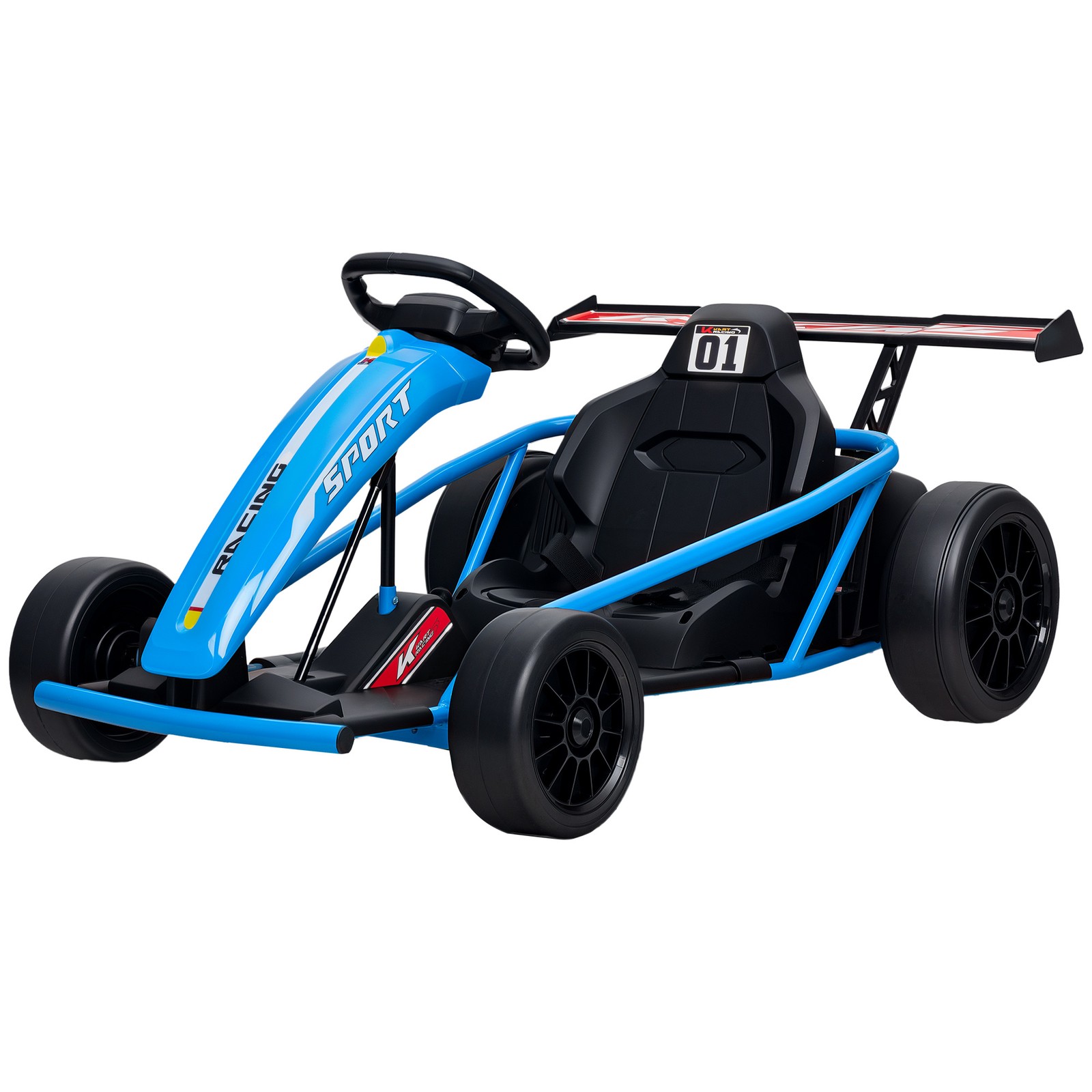 24V 8.1 MPH Electric Drift Kart for Kids with Dual Motors, Blue
