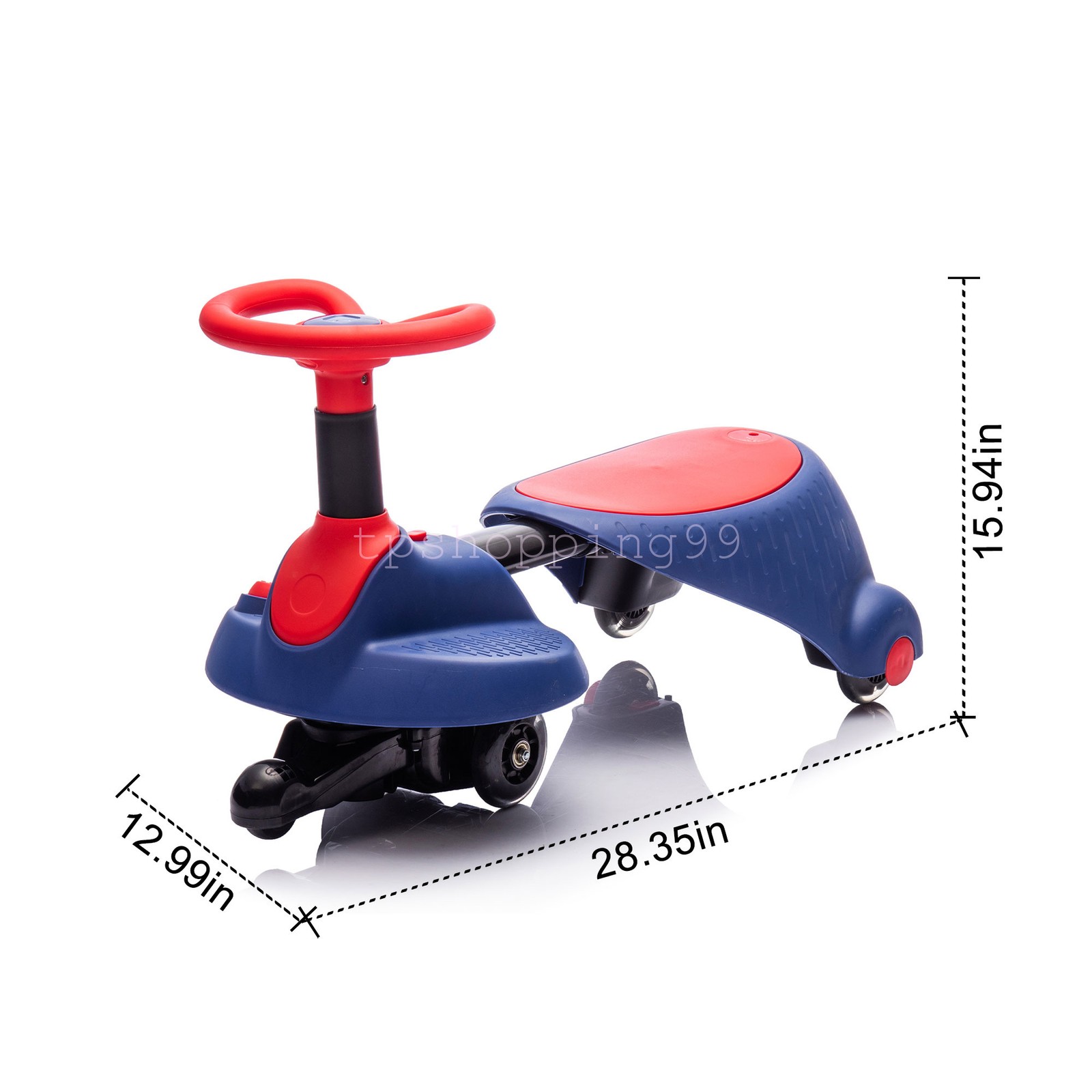 Ride On Electric Wiggle Car with Pedal Cyber Wiggle for Ages 3+ Rotates 360°