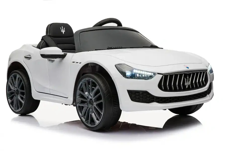 Best Ride On Cars Maserati Ghibli 12V Car White RC Remote Control Open Doors