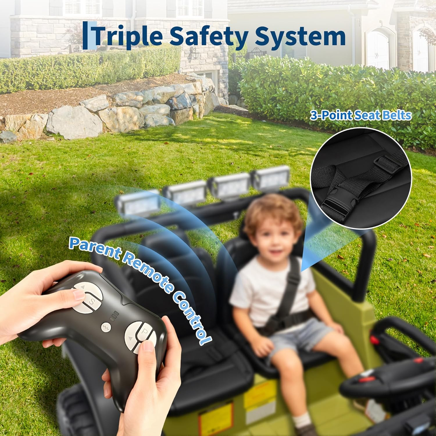 24V 2-Seater Kids Electric Truck with Parent Remote Control, 100Min Ride-On Car,
