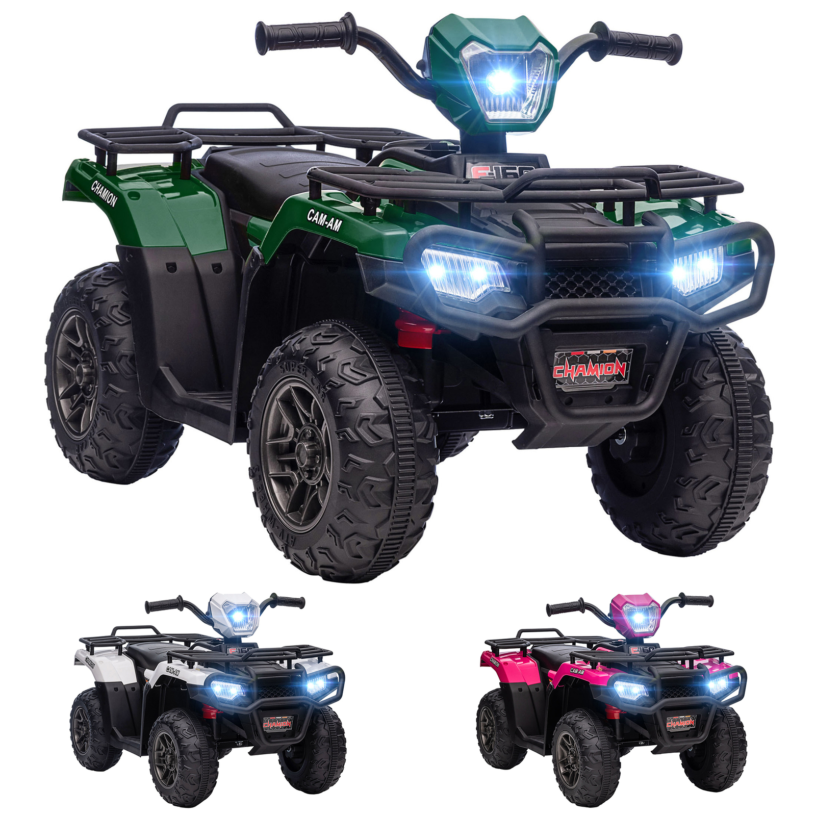 Aosom 12V Kids ATV w/ Forward Backward Function Music, Headlights