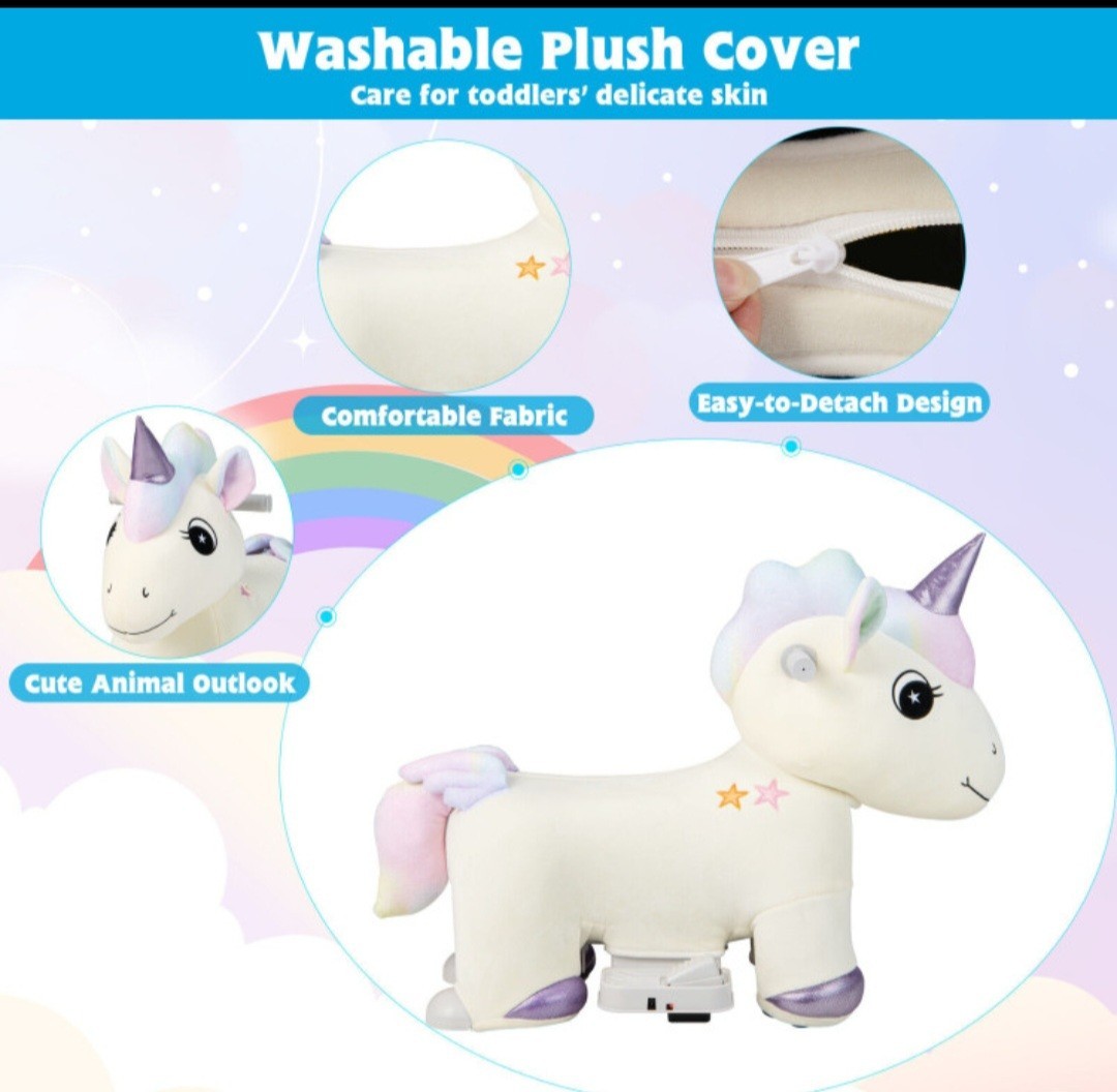 Ride on Toys, 6V Electric Battery Powered Electric Ride on Unicorn with Musi…