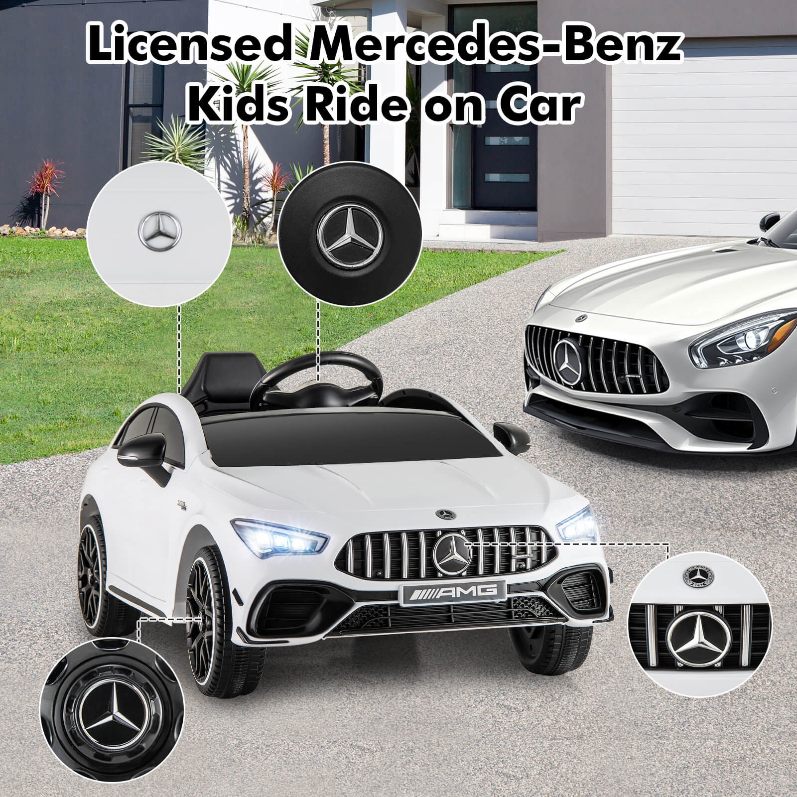 12V Kids Ride on Car w/Remote Rocking Function Transport Wheels Lights & Music
