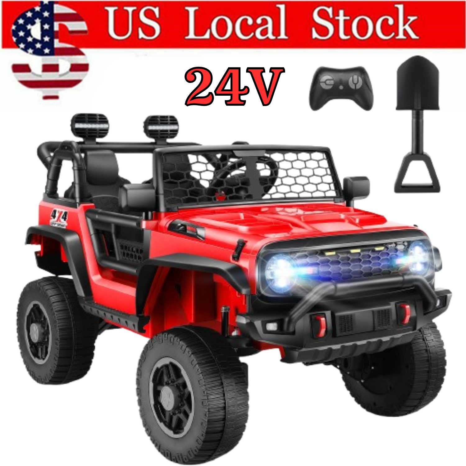 24V Ride on Car 2 Seater Electric Truck 4WD/2WD 4x100W Power Electric SUV Gift