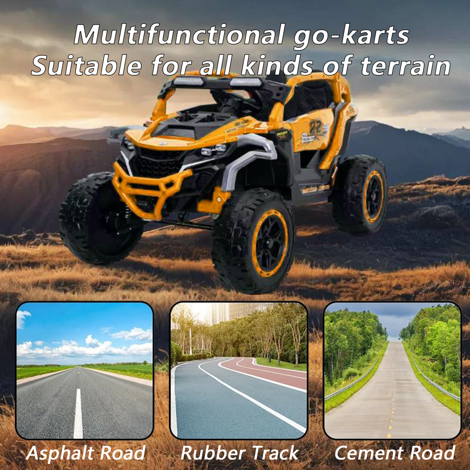 12V Kids Ride on Truck Car Electric UTV Vehicles with Remote Control Flashlights