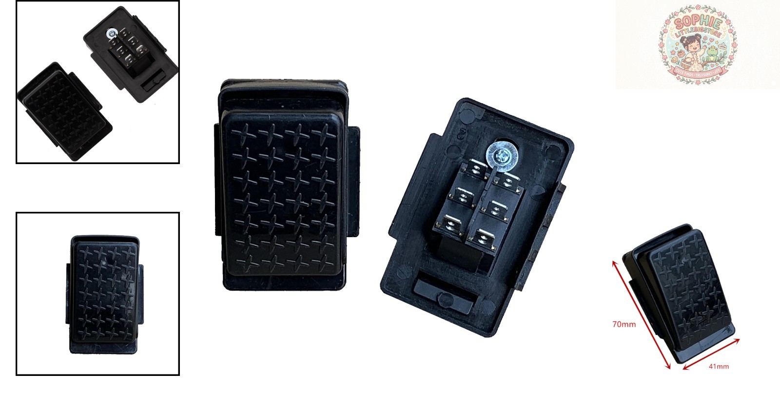 Durable 6-Position Foot Pedal Switch for Kids Ride On Cars – Black 6-Pin Socket
