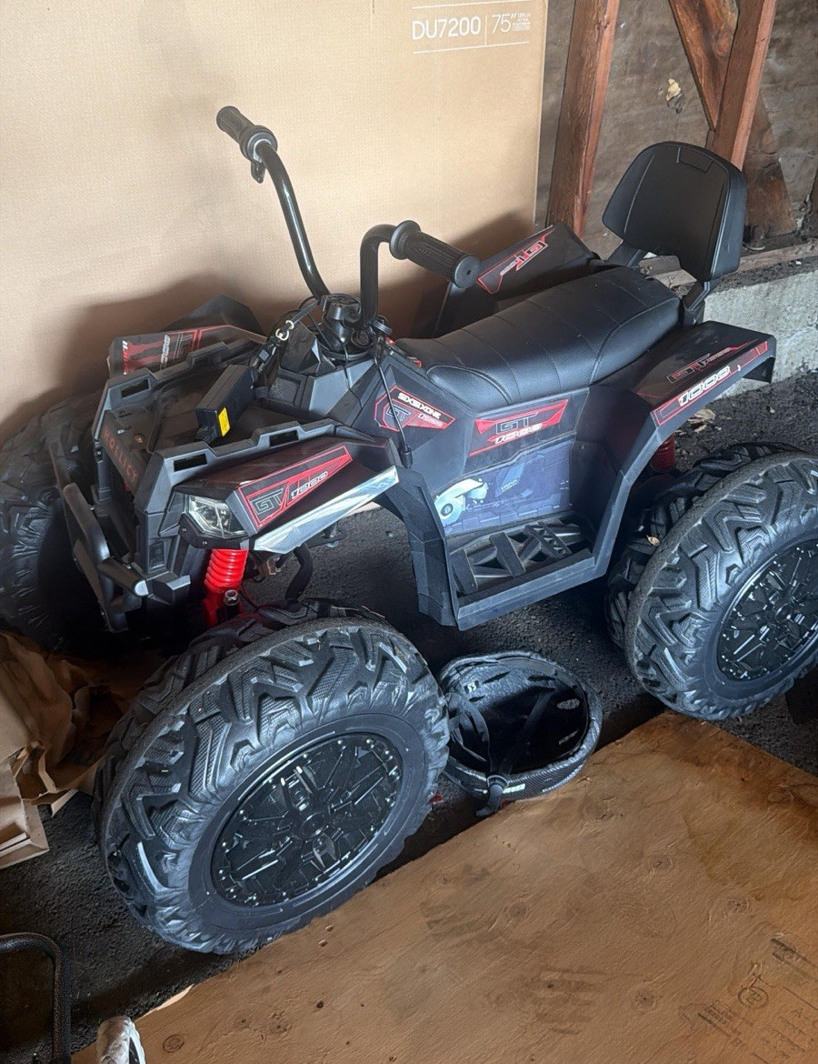 Battery Operated Ride-On Toy ATV for Kids, Black, Ages 3-7 Years