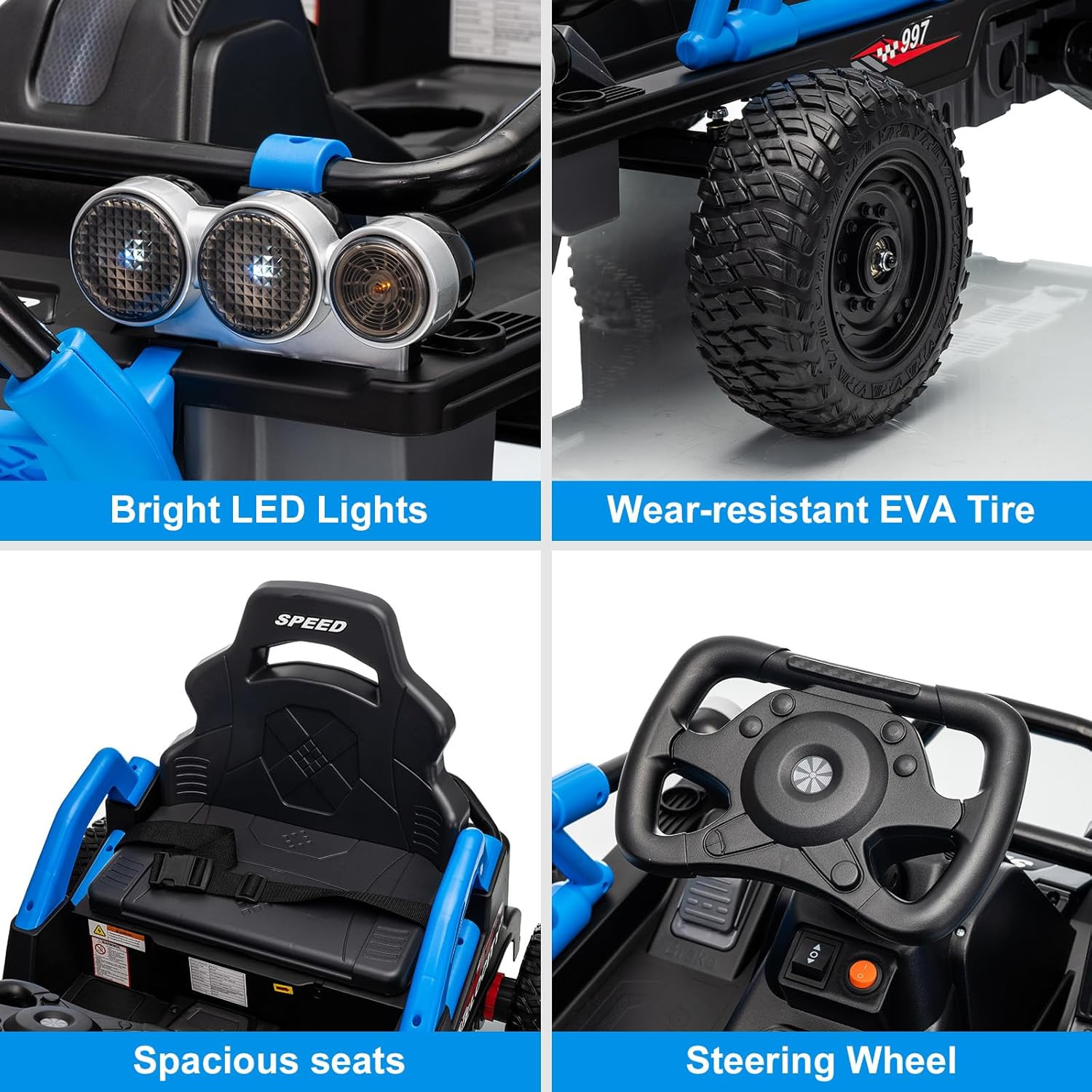 Mukidy 24V Electric Ride-On Toy for Big Kids – 550W with Bluetooth – Age 3-12