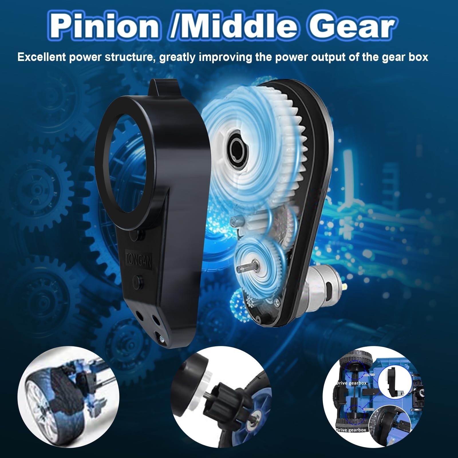 12V RS550 High-Speed Upgrade Motor Gearbox for Ride-On Toys – 40000RPM Wheels