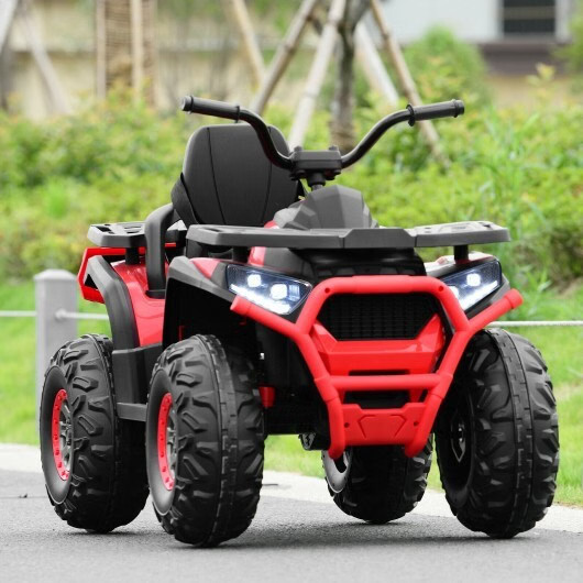 12 V Kids Electric 4-Wheeler ATV Quad with MP3 and LED Lights-Red – Color: Red