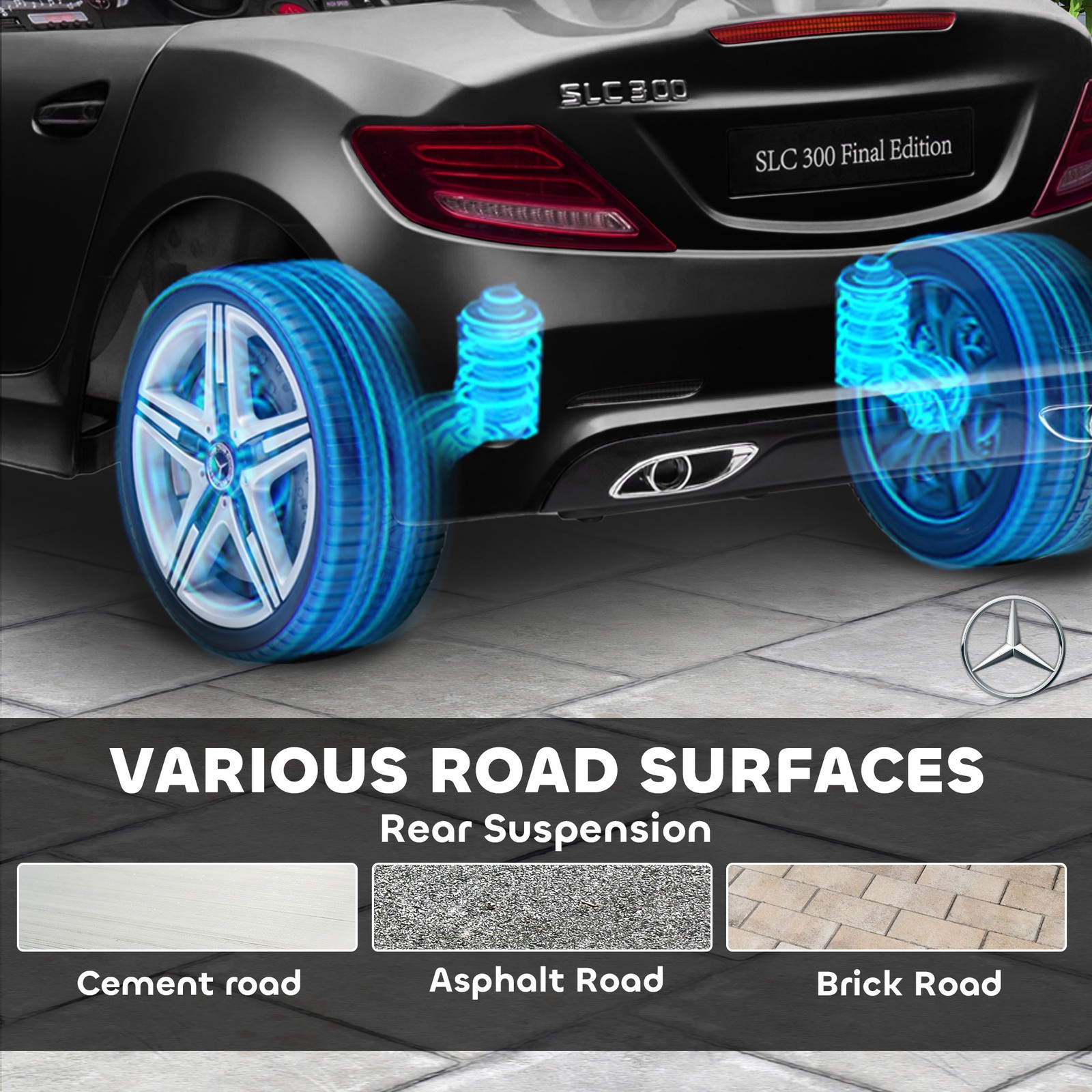 12V Ride On Toy Car for Kids with Remote Control, Black