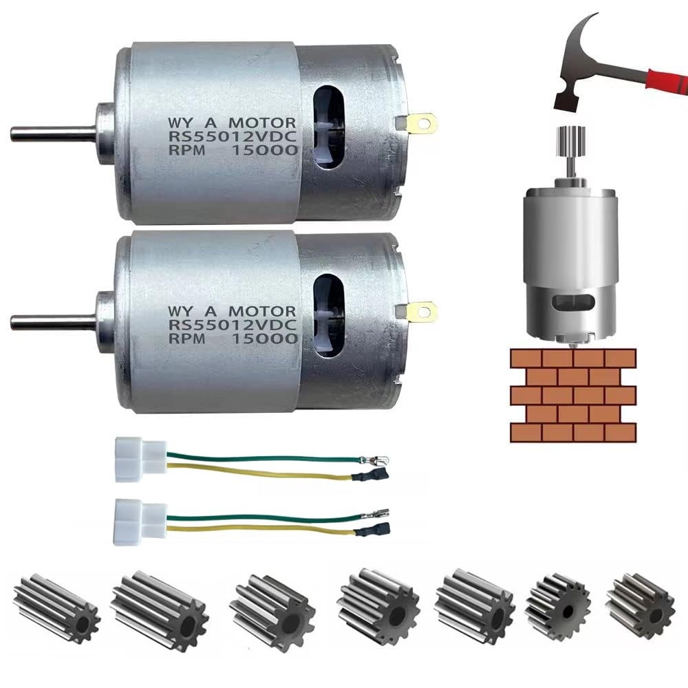 2 Pcs 12V RS550 15000RPM Electric Drive Motor for Power Wheels Upgrade,18 Volt M
