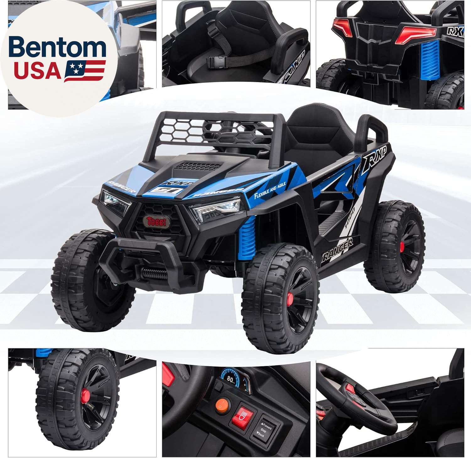 12V Kids Ride on Car, Electric Off-Road UTV Truck with Forward and Reverse Funct