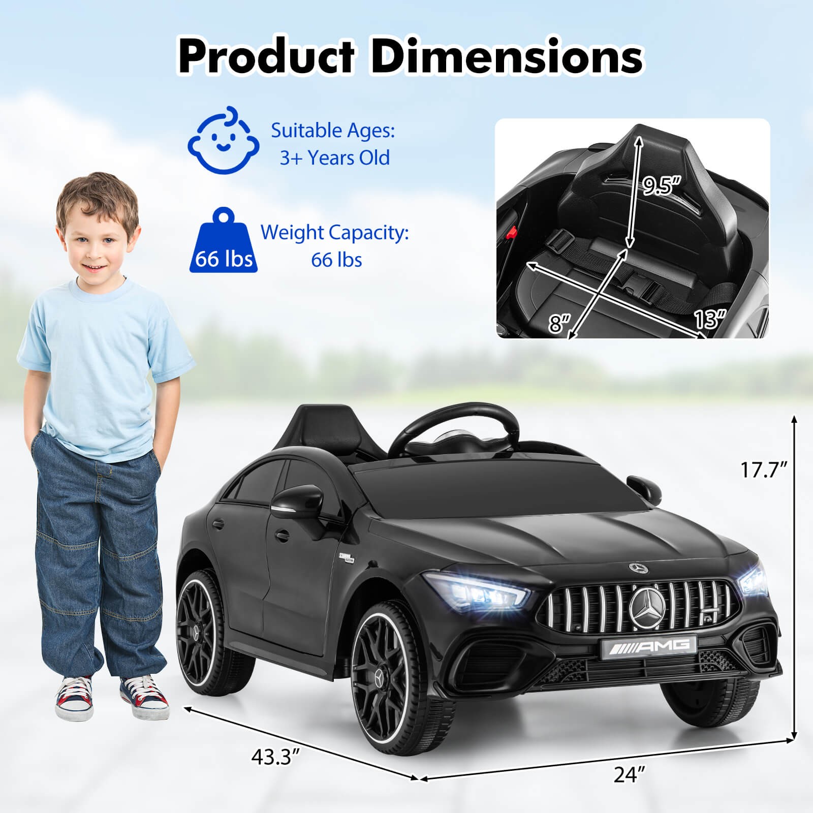 12V Kids Ride on Car w/Remote Rocking Function Transport Wheels Lights & Music
