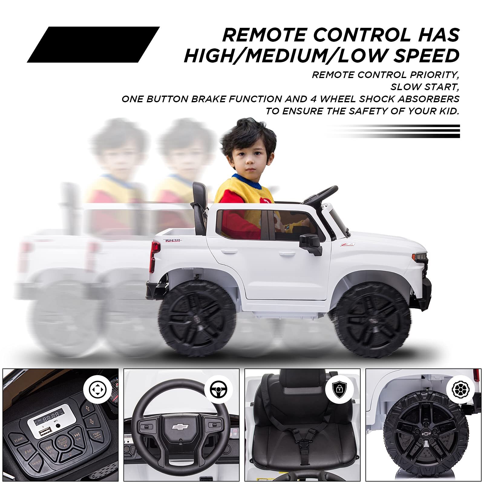 ⭐🚗 Ride on Truck with Remote Control for Kids 12V Battery Powered Electric Vehi