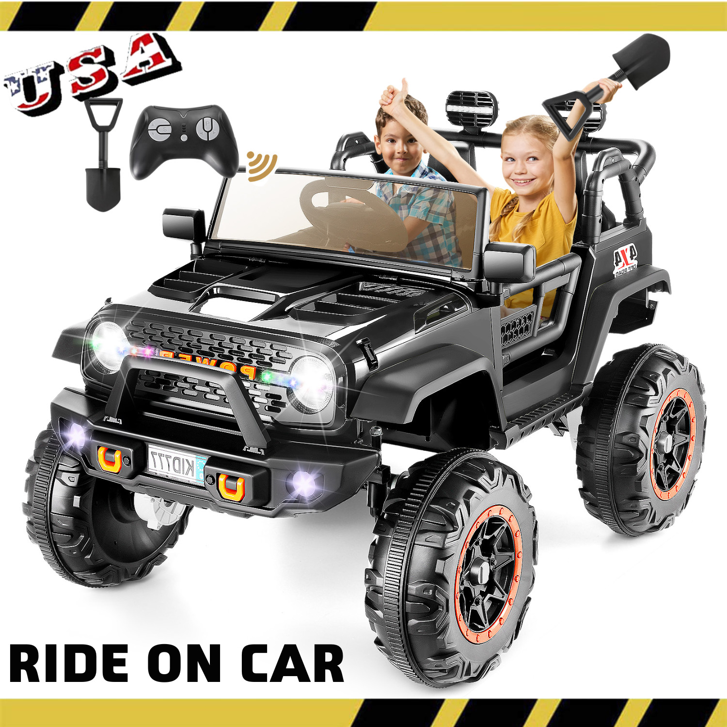 24V Kids Car Toy Ride on Truck Power Wheels w/Remote 2.4G Bluetooth LED Lights-