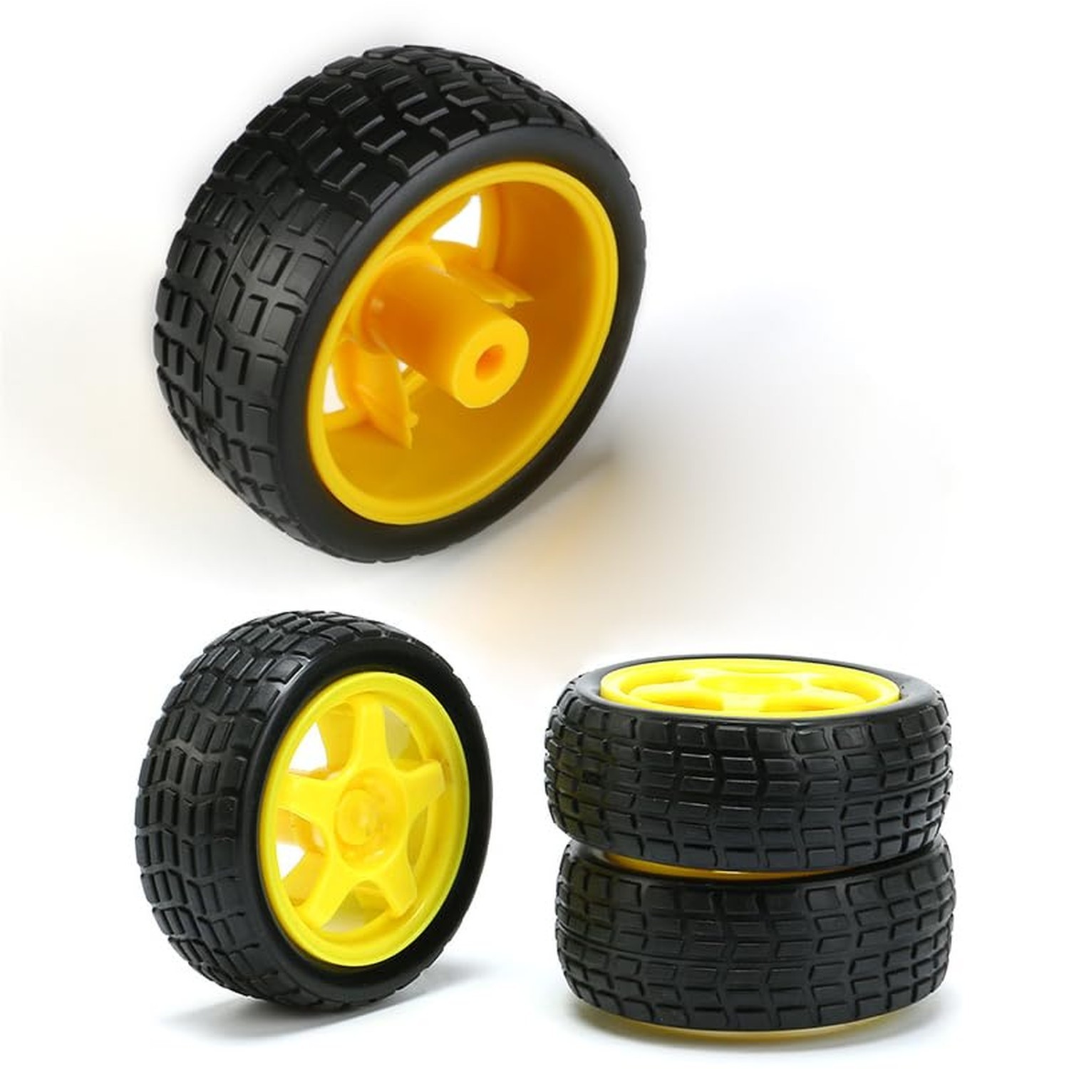 8 Pack TT Motor Wheels Replacement Smart Car Robot Wheel Tyres 1:48 Model Gea…