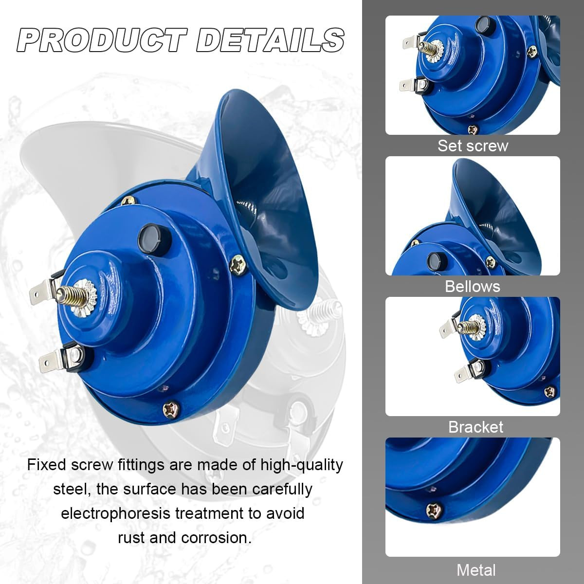 Super Loud Car Snail Horns 12V 300DB Durable Car Horn Kit High Low To…