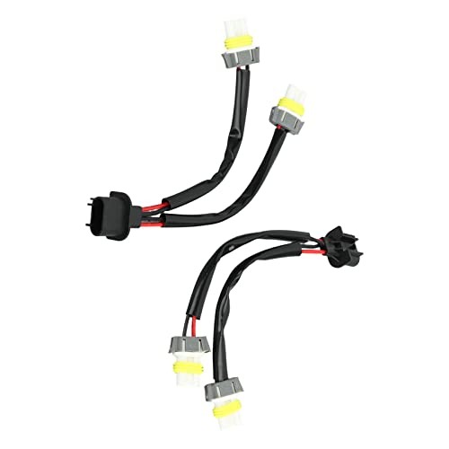 H13 9008 to 9005 9006 Adapter, 2 Way Splitter Wiring Harness for LED