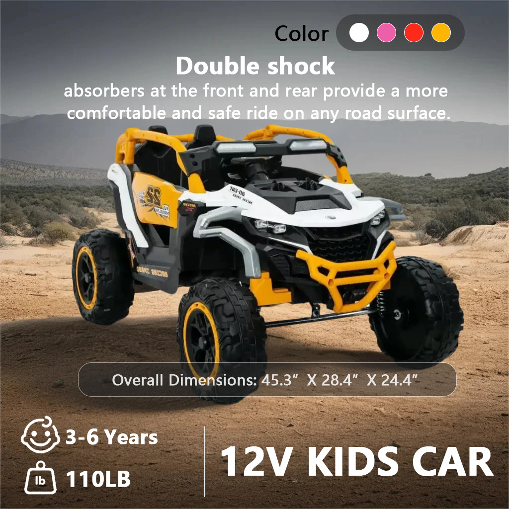 12V Kids Ride on Truck Car Electric UTV Vehicles with Remote Control Flashlights