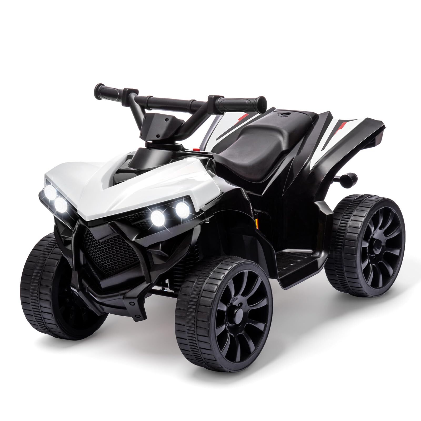 Kids Ride on Toy Car, 6V Battery Powered Quad Electric Vehicle with LED Lights