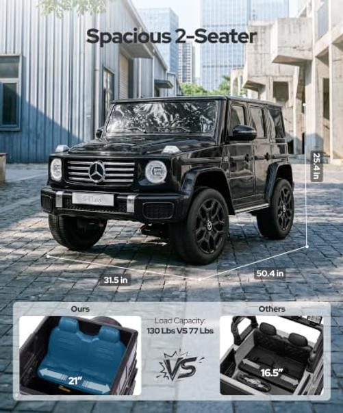 2 Seater 24v Ride on Toys for Big Kids,Mercedes Benz G-Class G500 Black