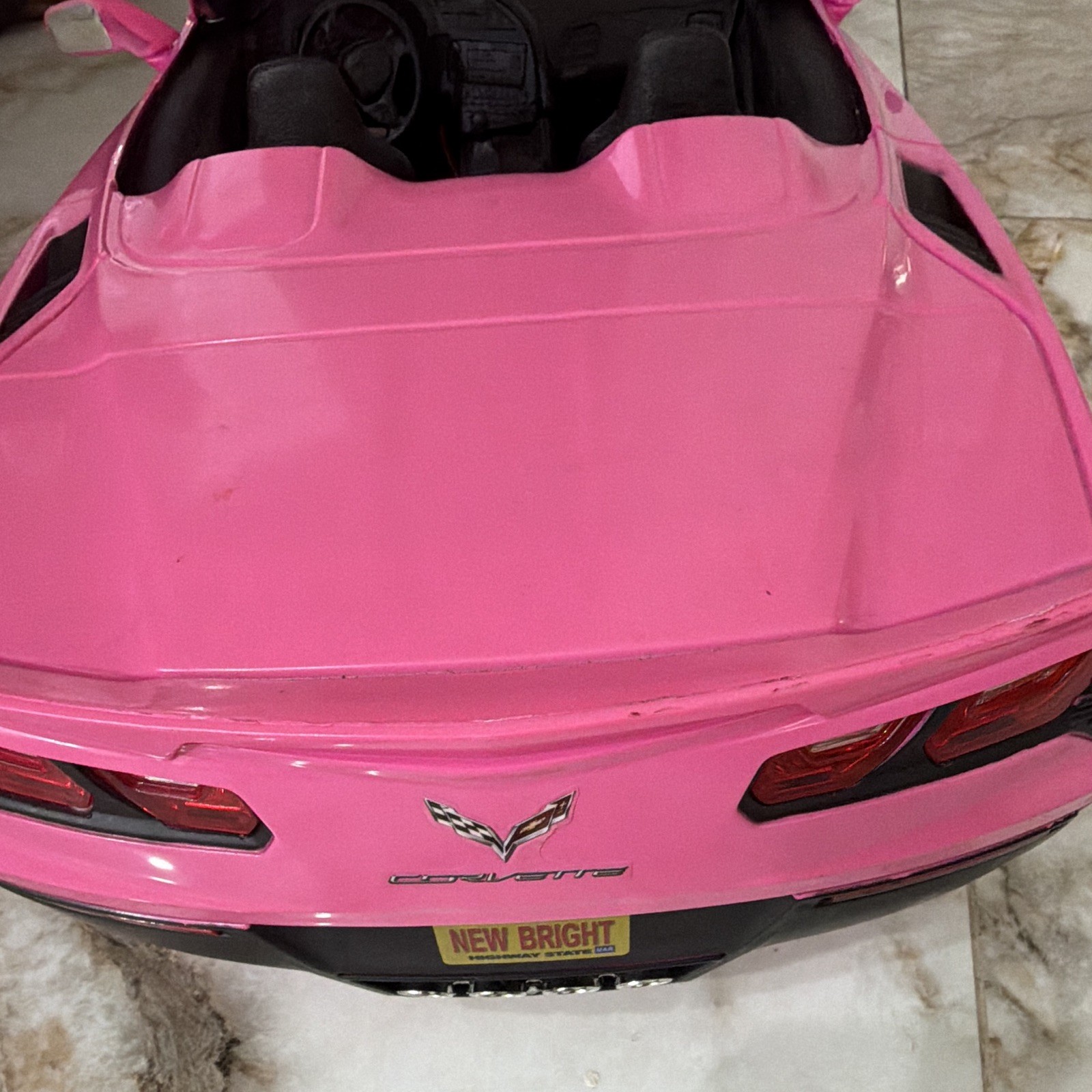 Used Bright Pink Corvette Battery Powered Ride-On Toy Car, NOT A BARBIE CAR!!