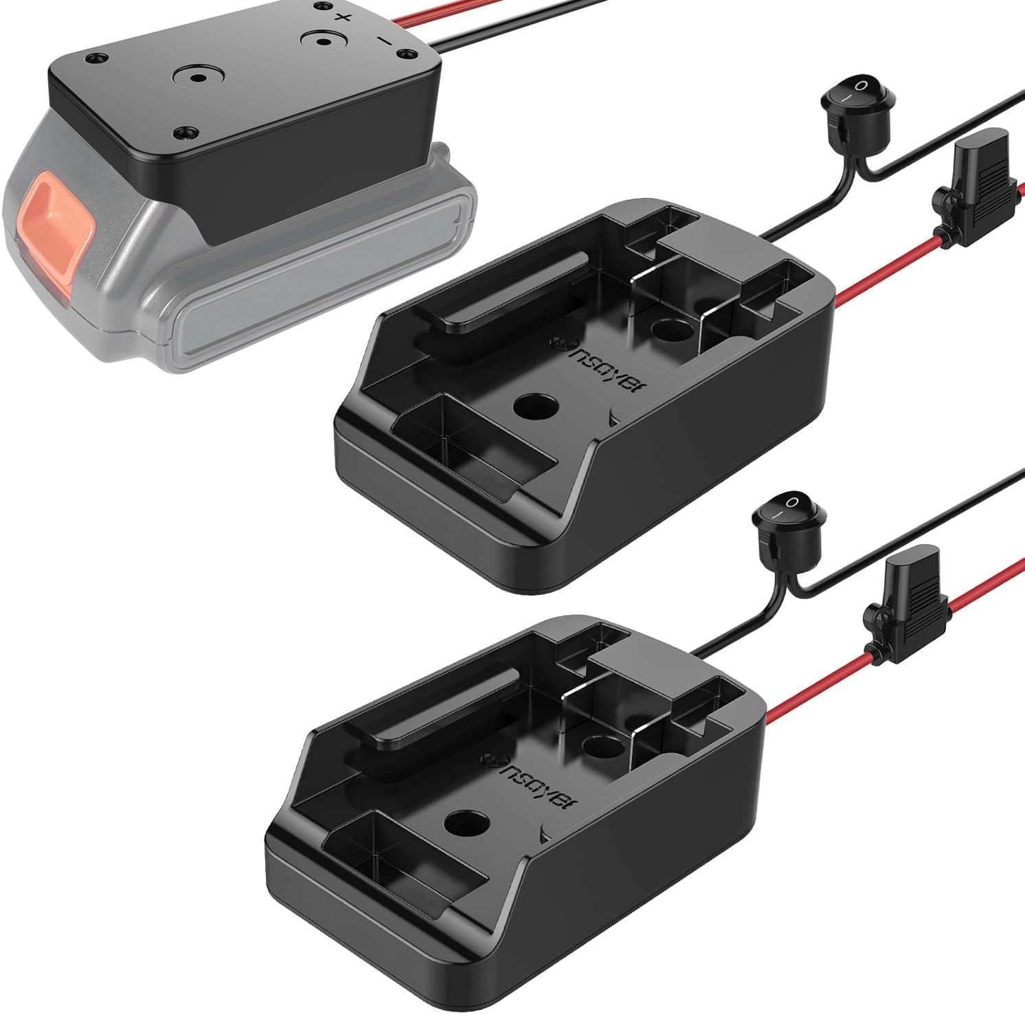Secure Power Wheel Battery Adapter – Easy Install with Fuse & Switch Included