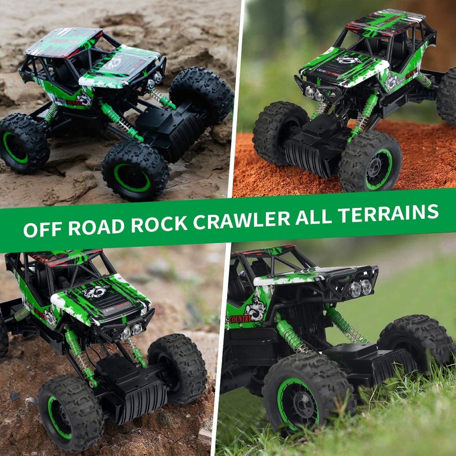 DOUBLE E 1:14 Scale Large Remote Control Car Monster Trucks with Head Lights,…